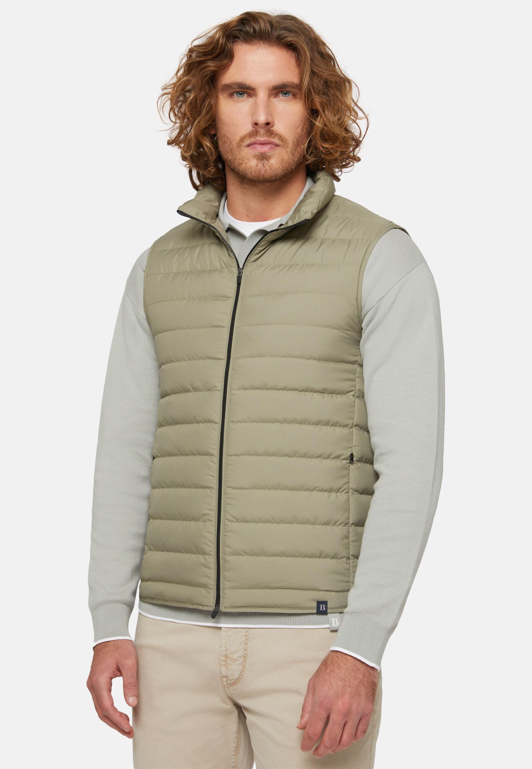 Goose Down Recycled Fabric Waistcoat Green, Military Green, large image number 1