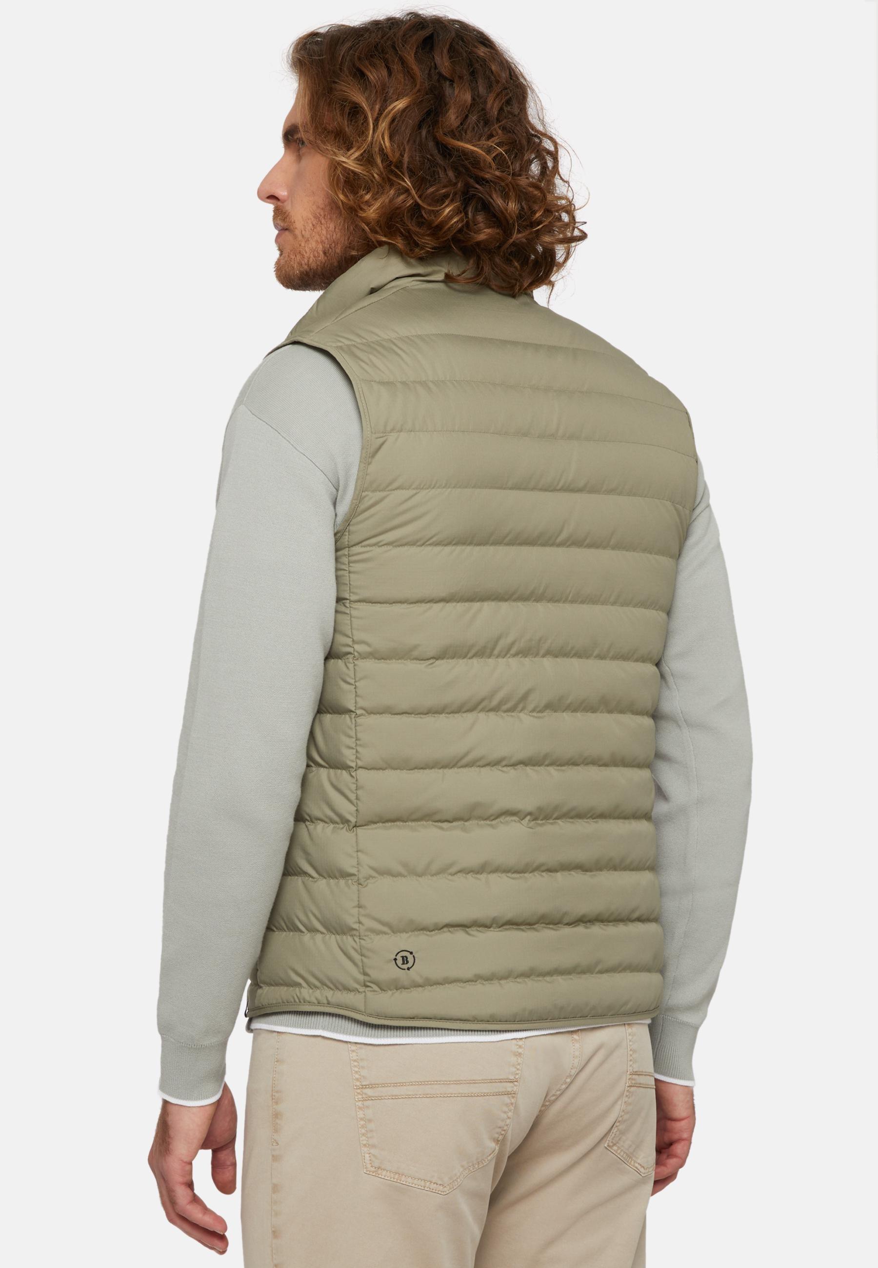 Goose Down Recycled Fabric Waistcoat Green, 3901_MILI, medium