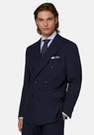 Boggi Milano - Navy Double-Breasted Houndstooth Suit
