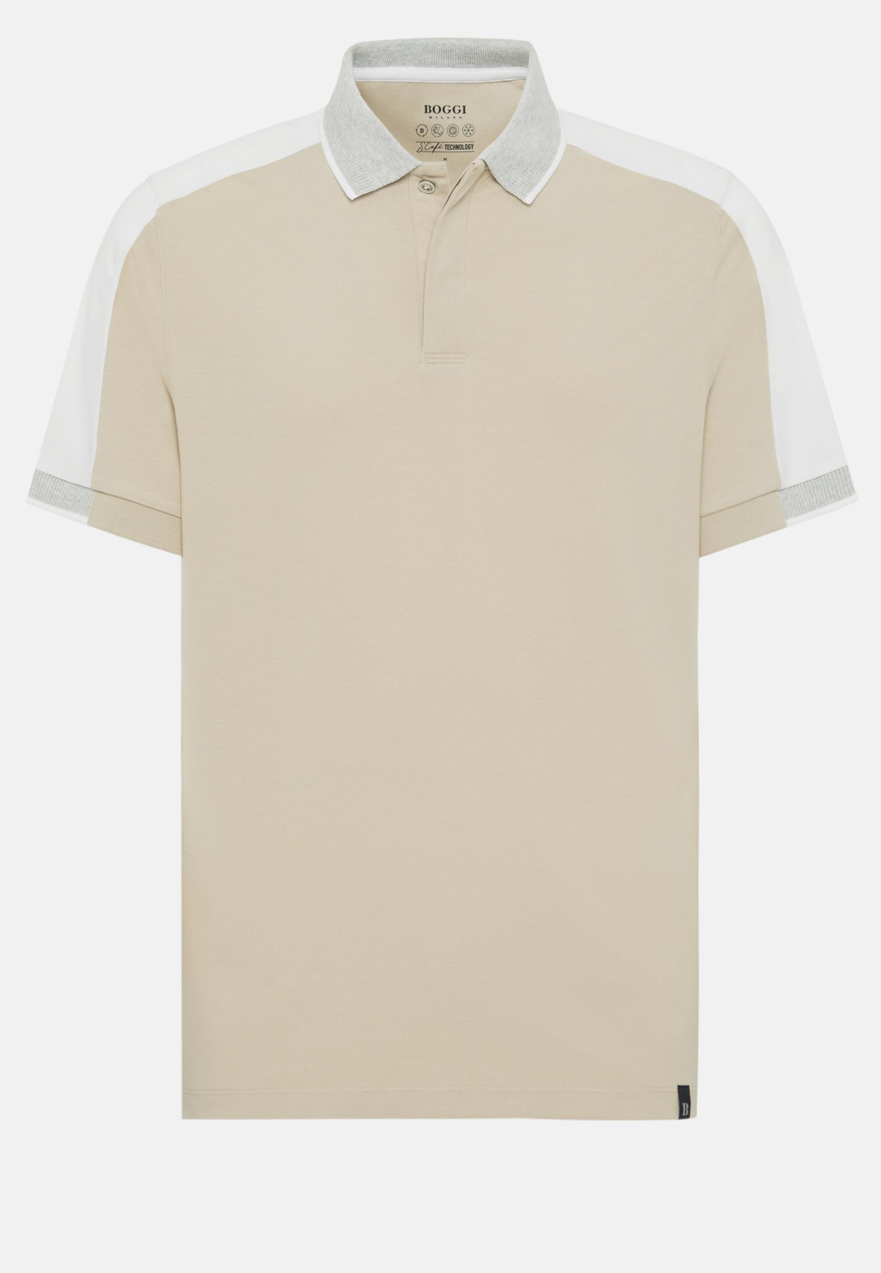 High-Performance Pique Polo Shirt Beige, , large image number 3