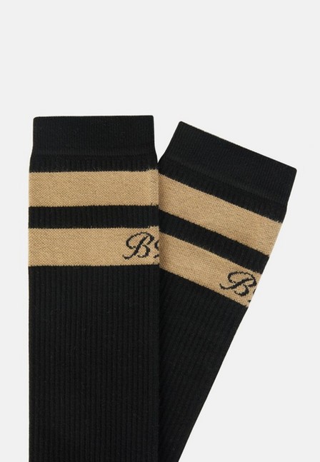 Boggi Milano - Black Double Striped Socks In A Cotton Blend