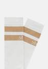 Boggi Milano - White Double Striped Socks In A Cotton Blend