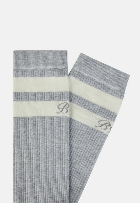 Boggi Milano - Grey Double Striped Socks In A Cotton Blend