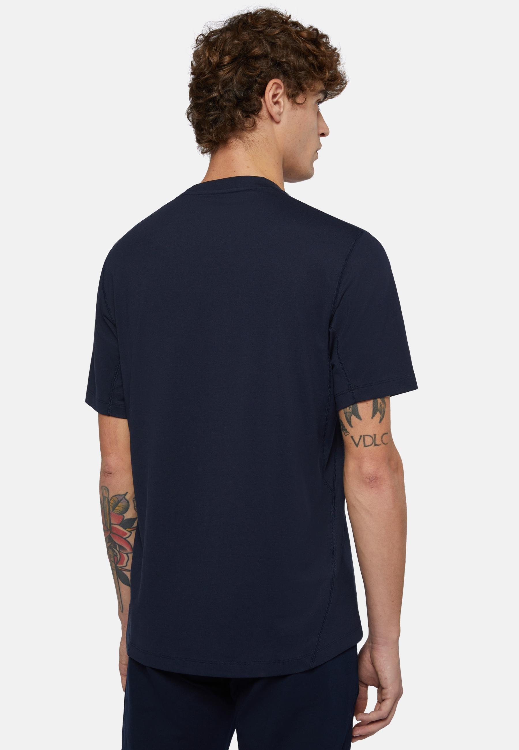 T-Shirt In Sustainable Performance Pique Navy, , large image number 2