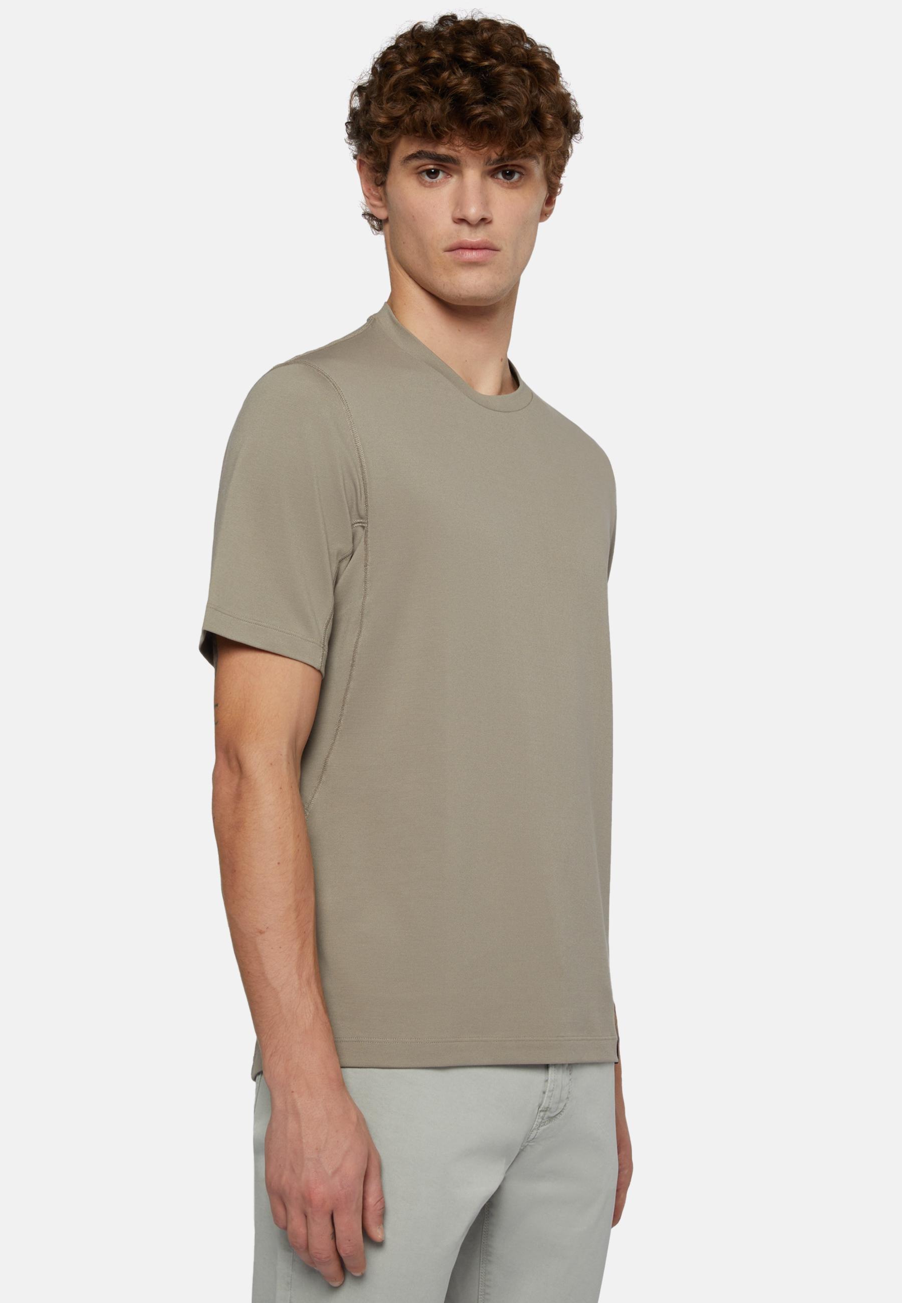 T-Shirt In Sustainable Performance Pique Brown, Taupe, large image number 0