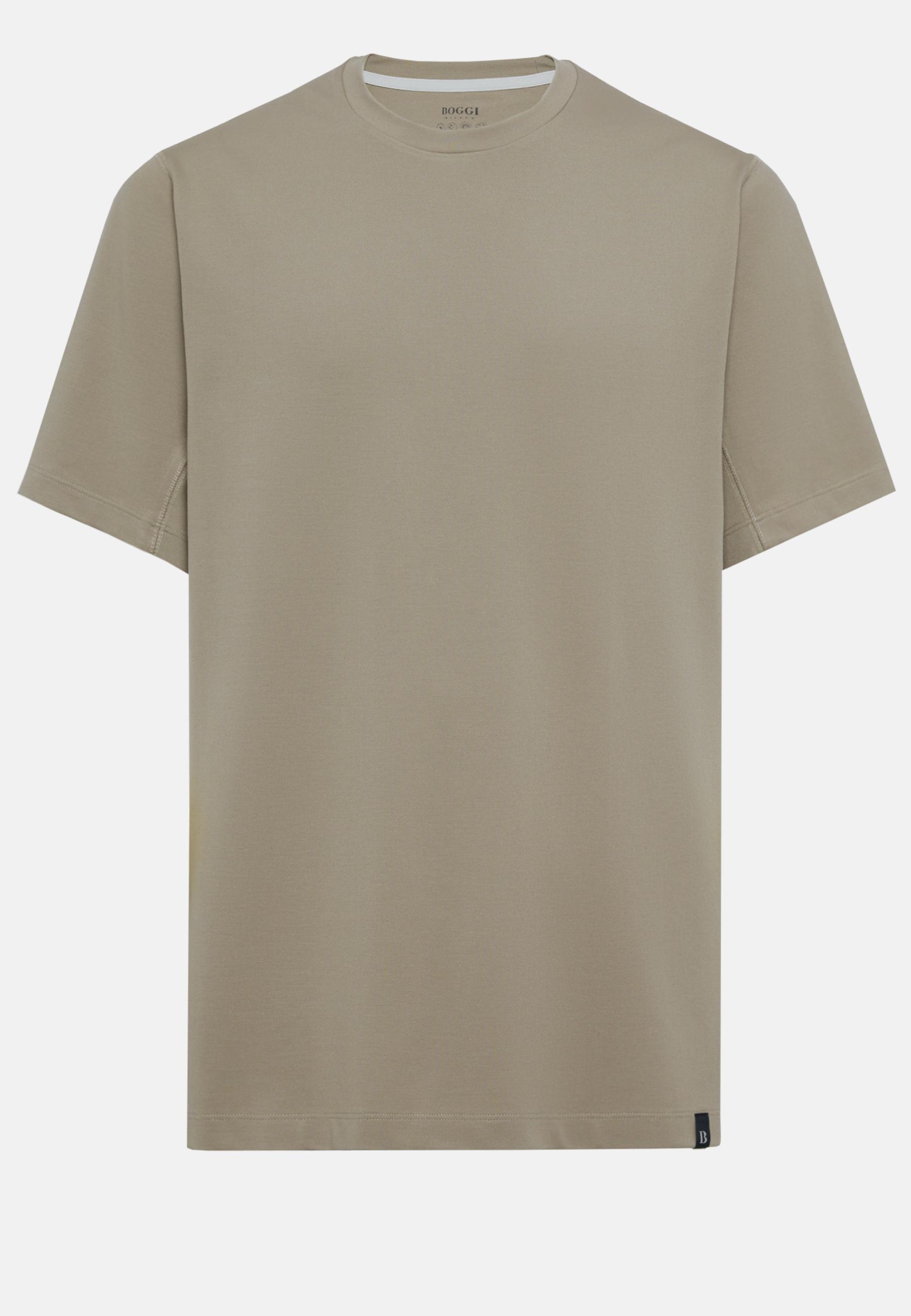 T-Shirt In Sustainable Performance Pique Brown, Taupe, large image number 1