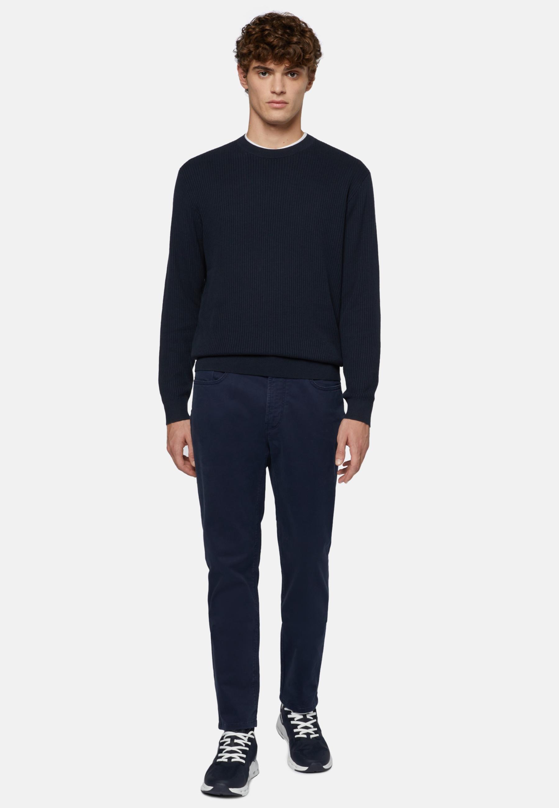 Stretch Cotton Jeans Navy, , large image number 1