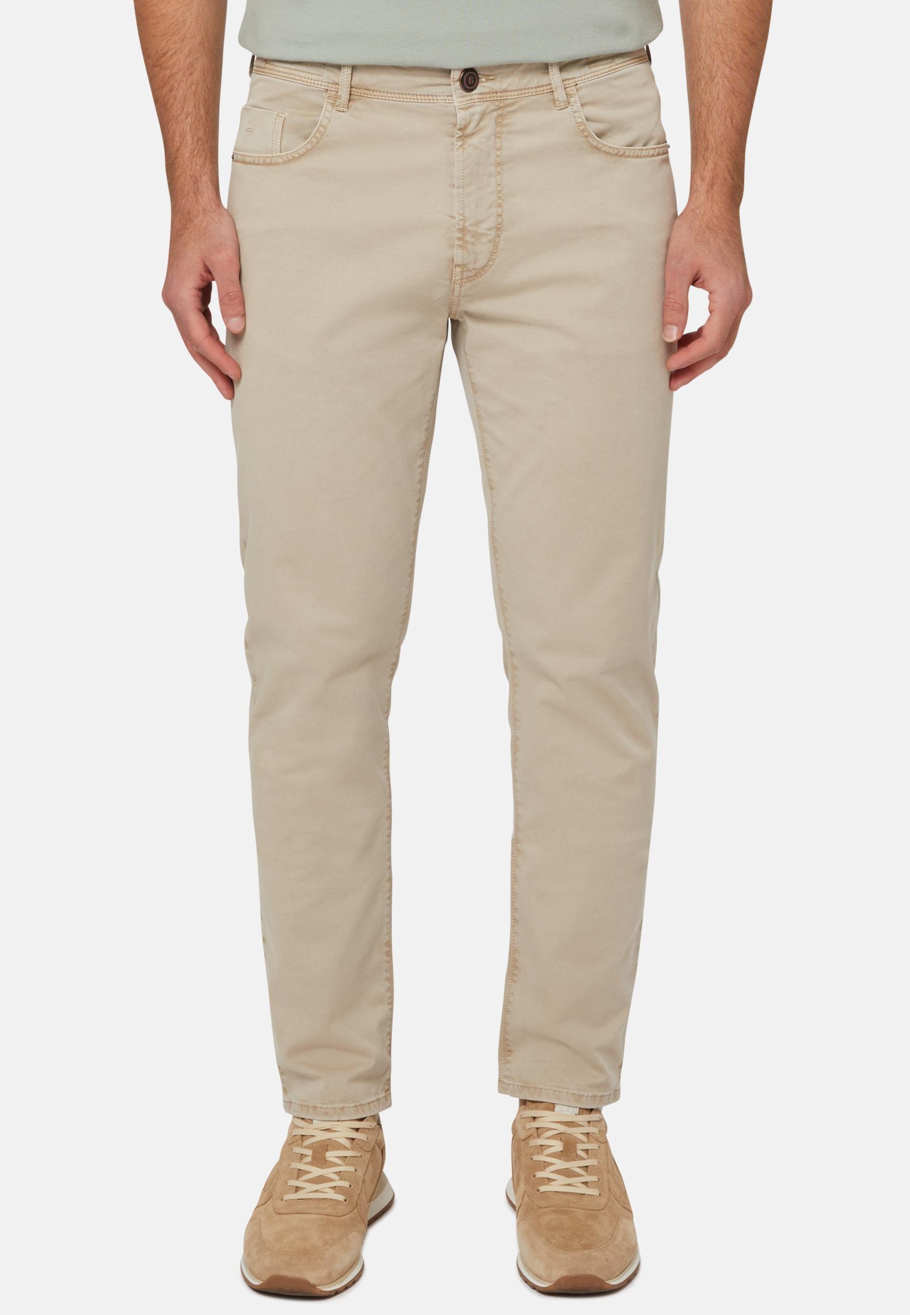 Stretch Cotton Jeans Beige, , large image number 0