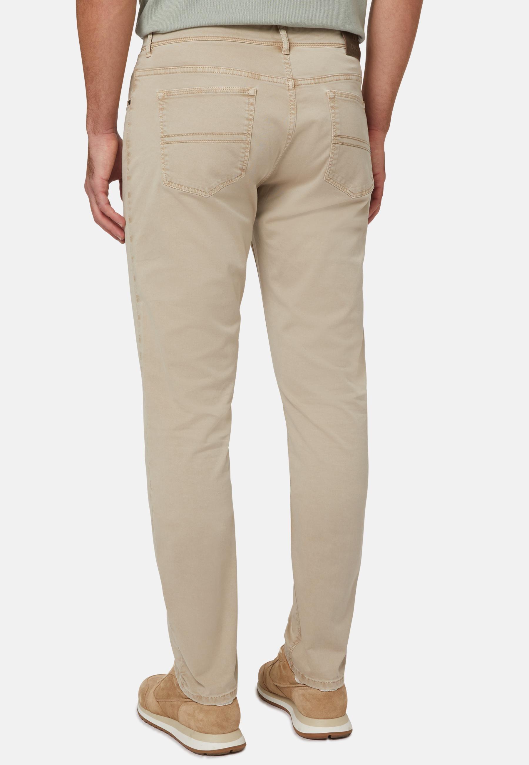 Stretch Cotton Jeans Beige, Beige, large image number 4