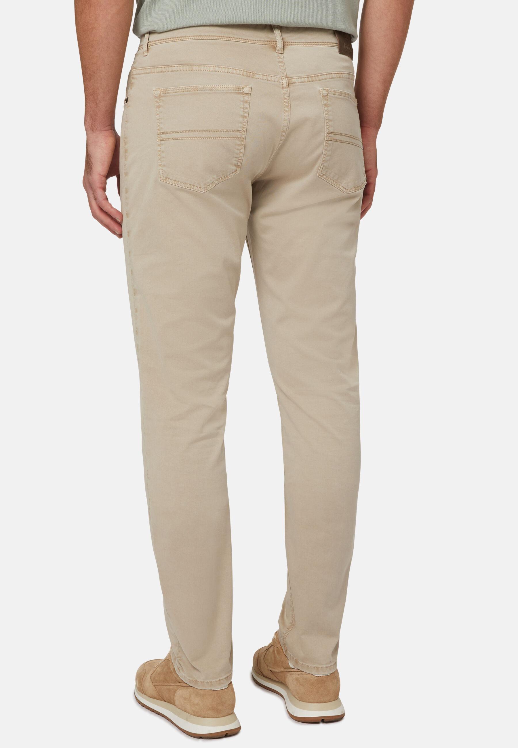 Stretch Cotton Jeans Beige, Beige, large image number 5