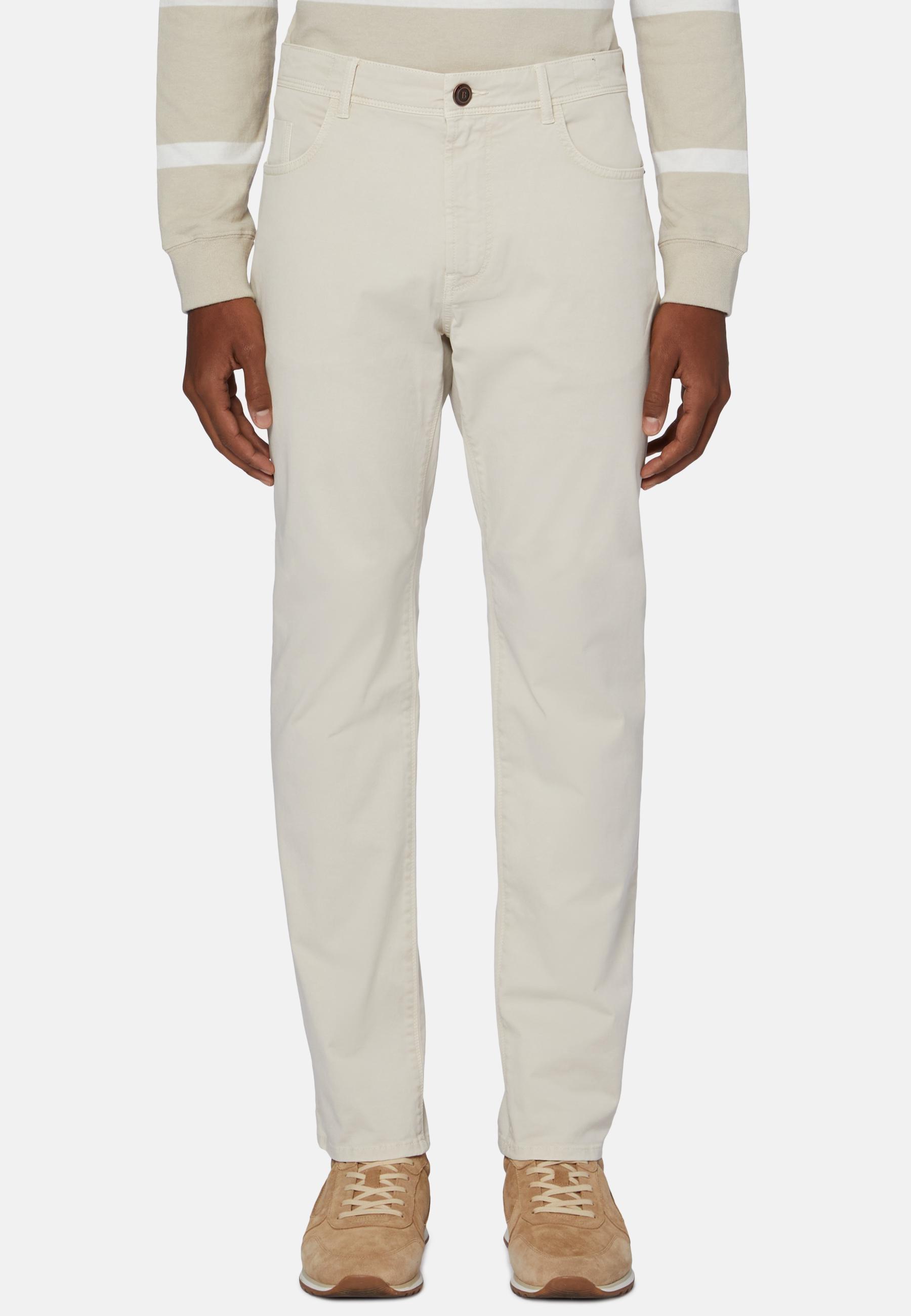 Stretch Cotton Jeans Beige, , large image number 0