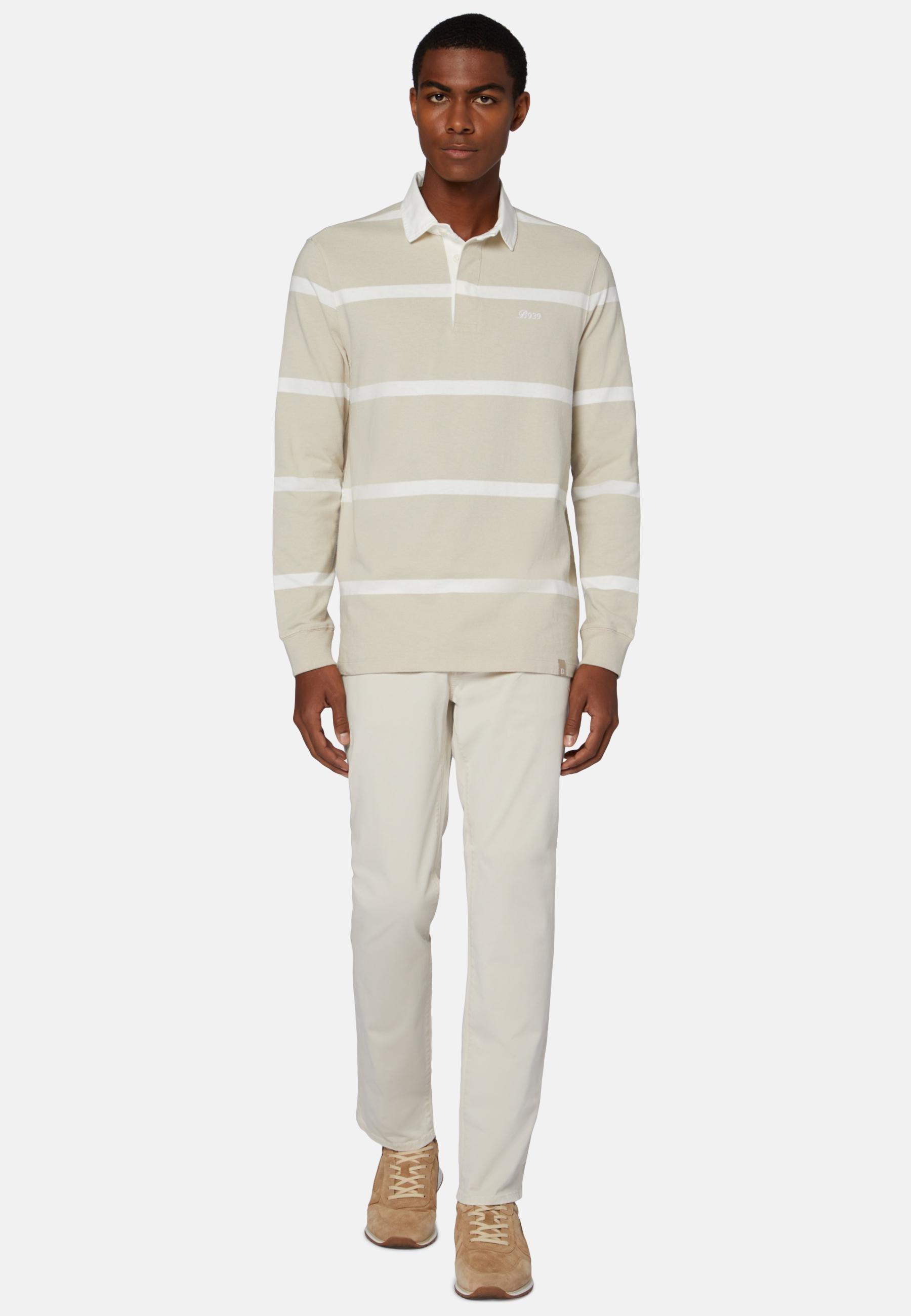 Stretch Cotton Jeans Beige, Sand, large image number 1