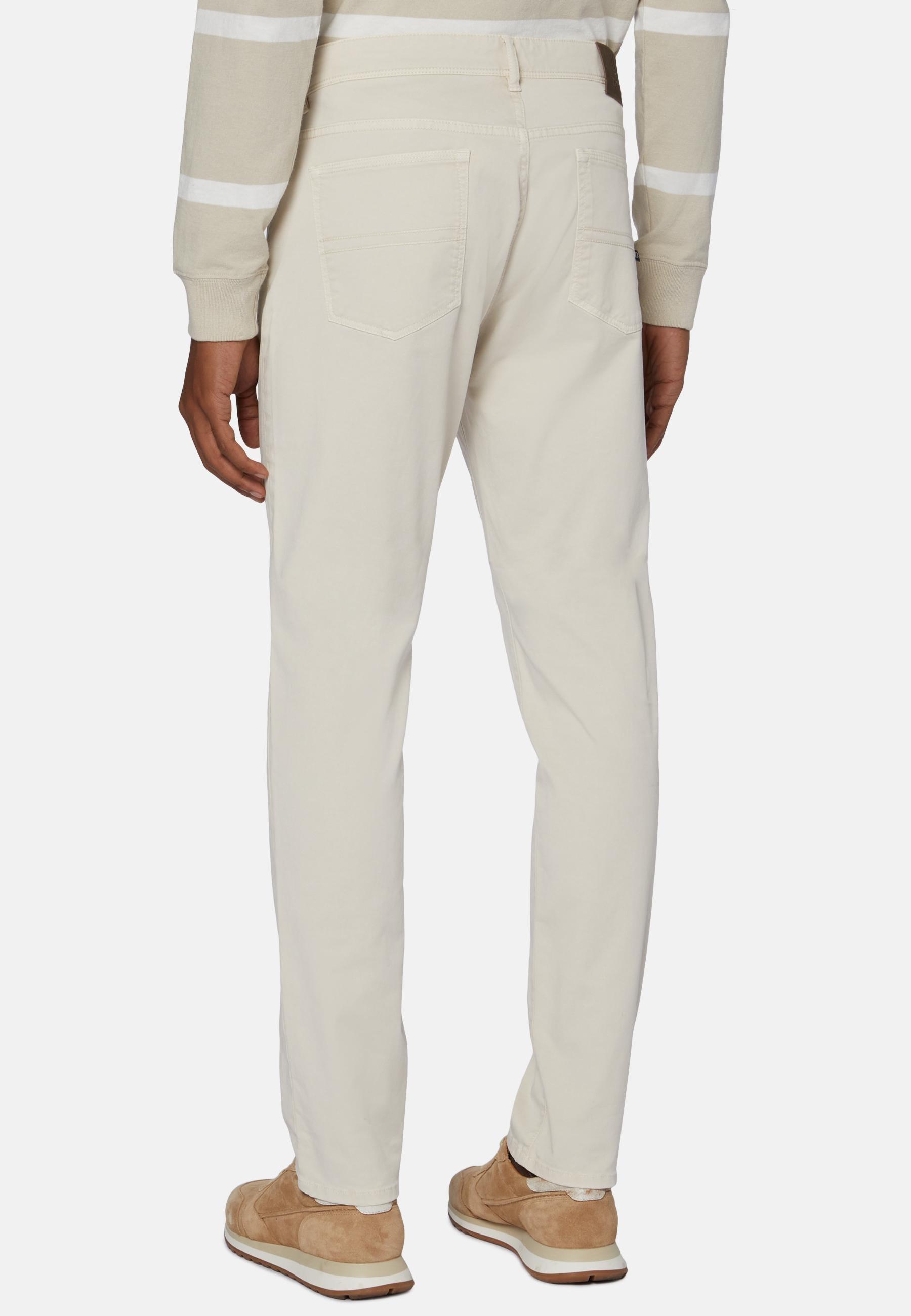 Stretch Cotton Jeans Beige, , large image number 2