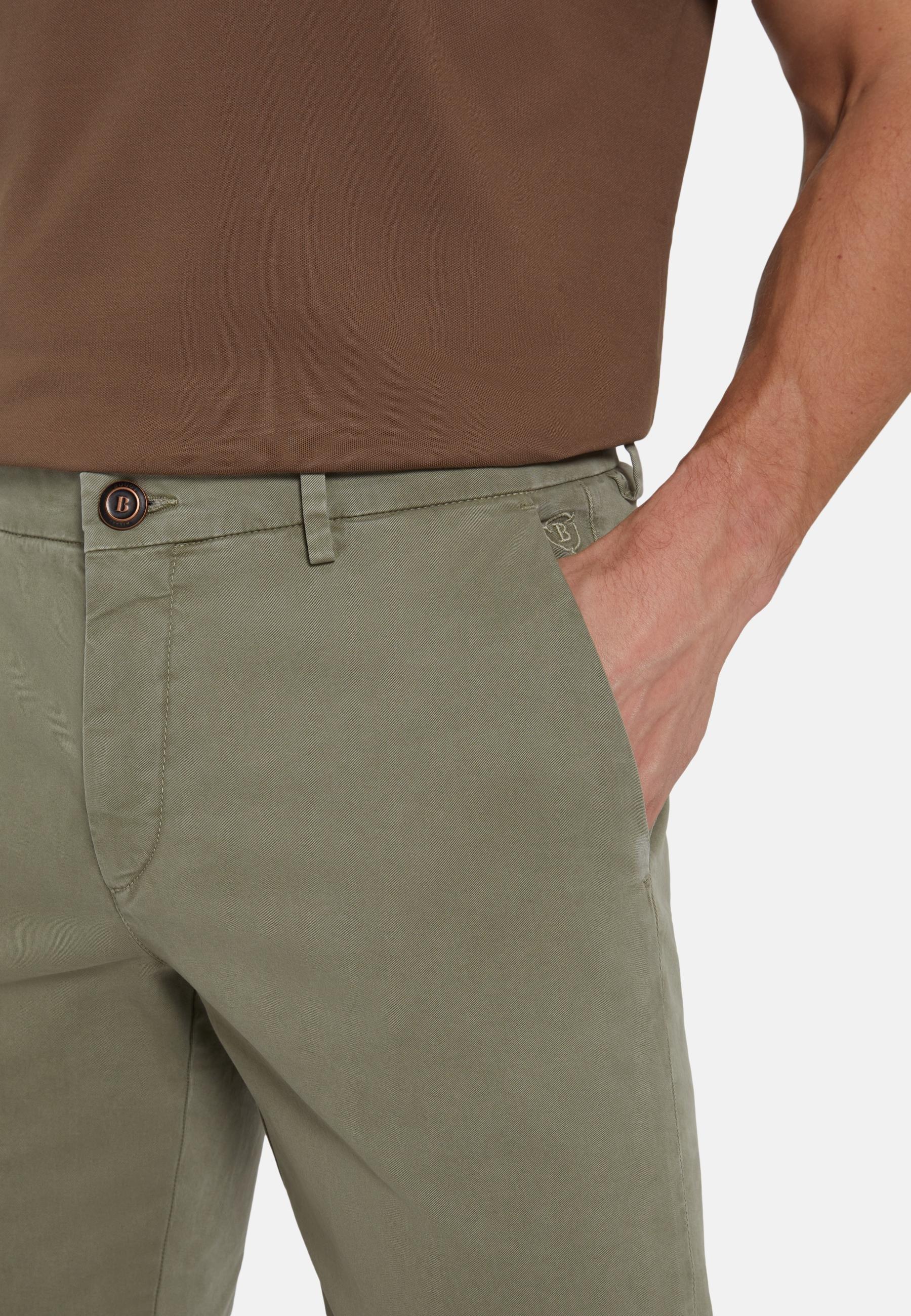 Stretch Cotton Trousers Khaki, , large image number 3