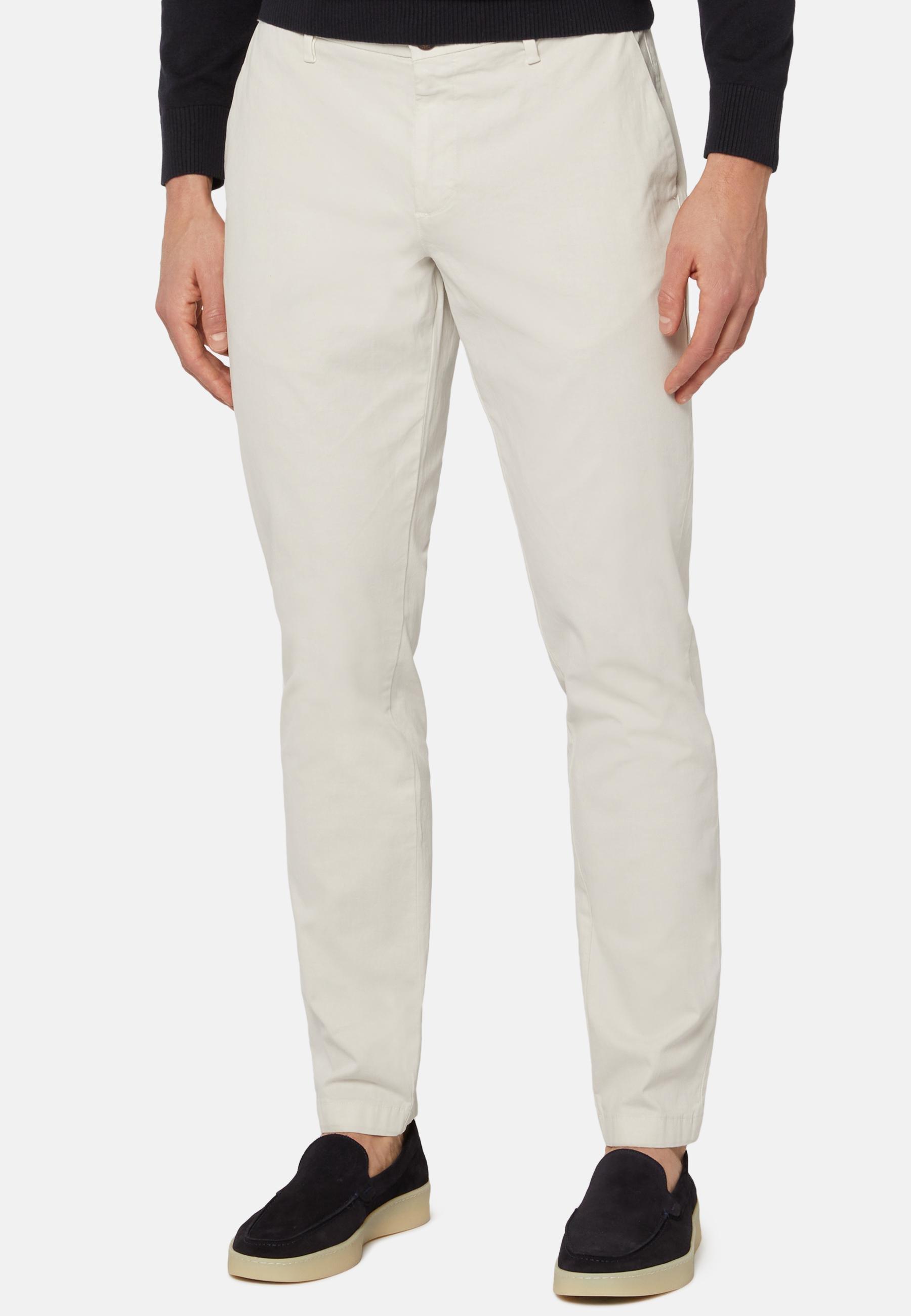 Stretch Cotton Trousers Cream, Ice, large image number 0