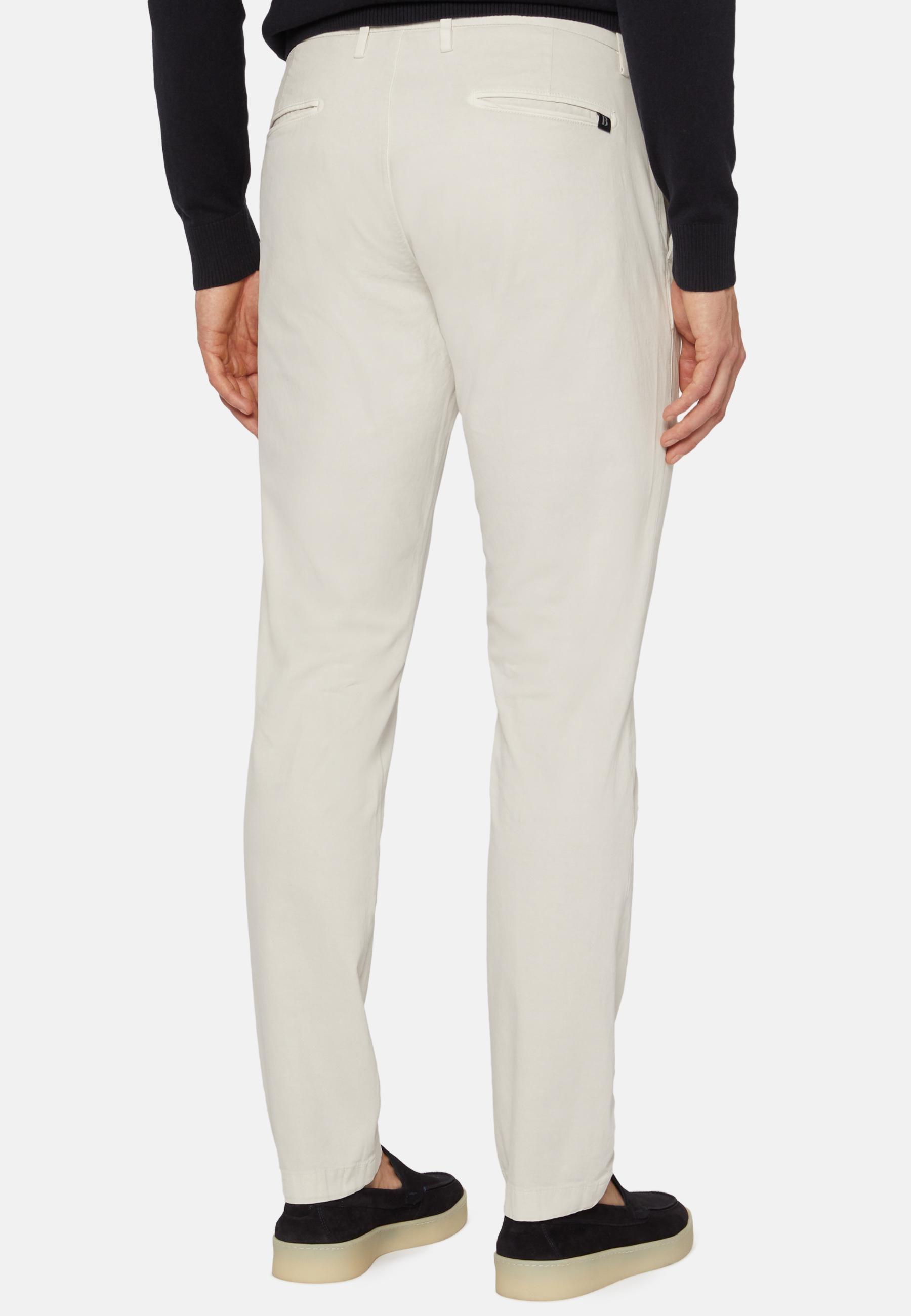 Stretch Cotton Trousers Cream, Ice, large image number 2