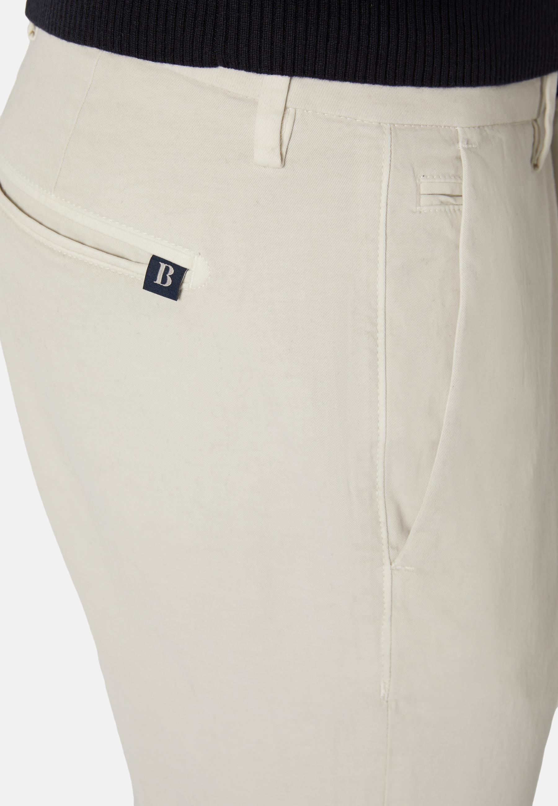 Stretch Cotton Trousers Cream, Ice, large image number 3