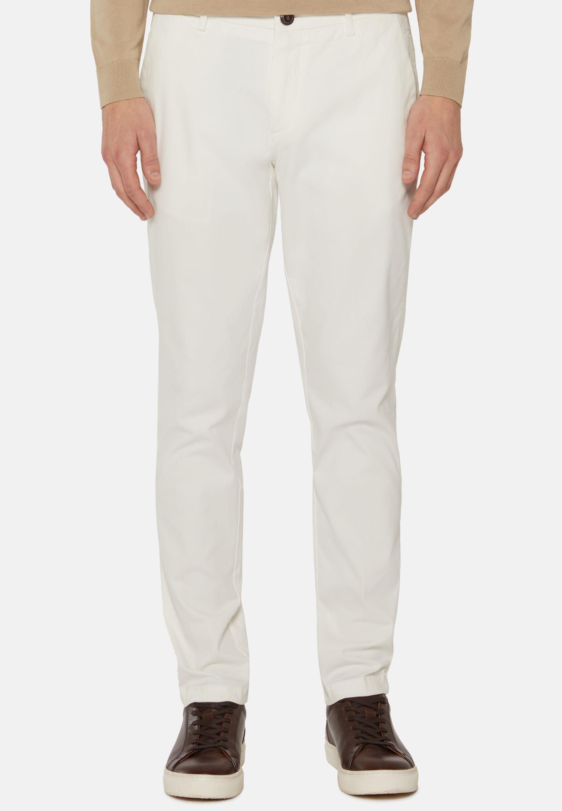 Stretch Cotton Trousers White, White, large image number 0
