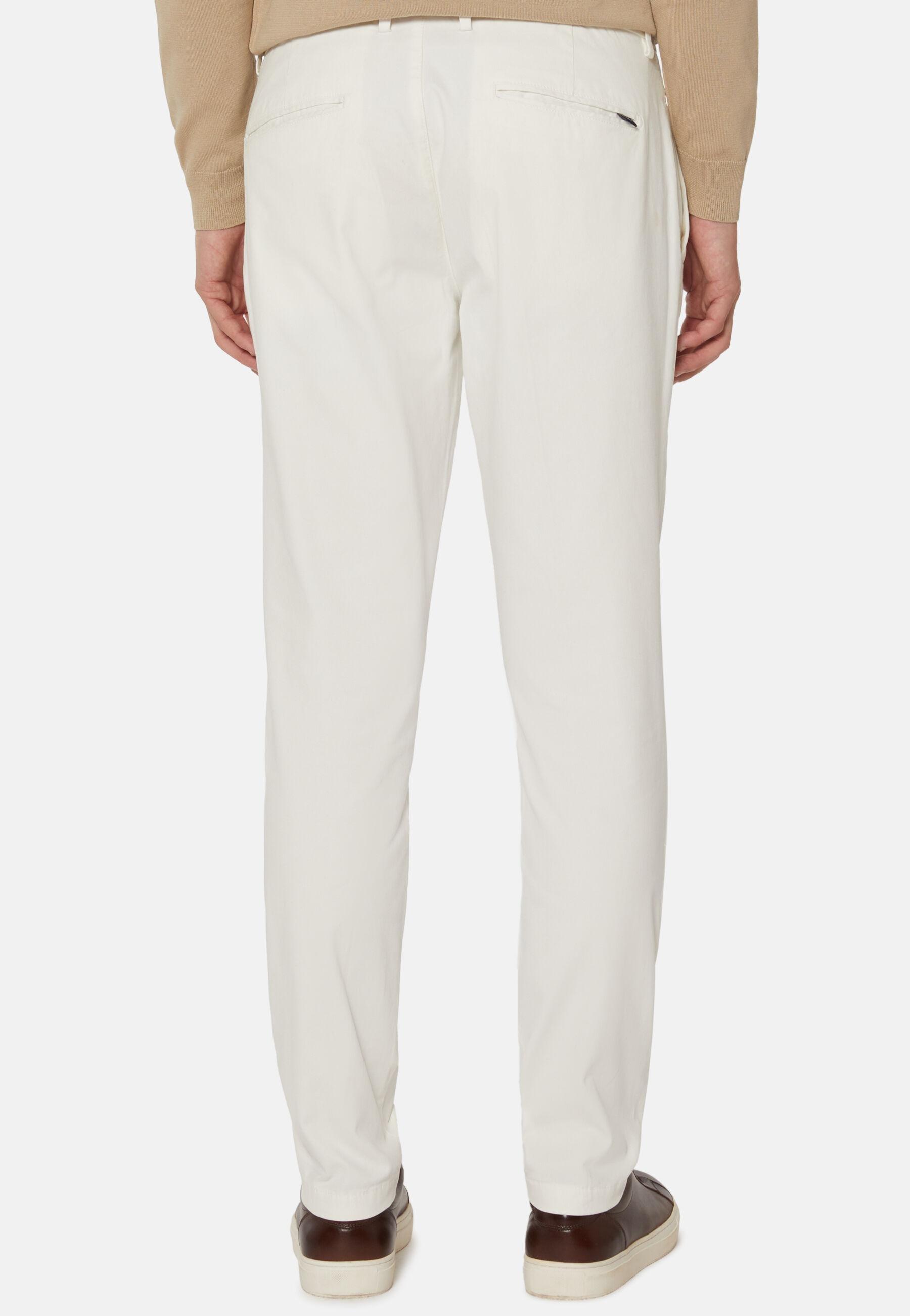 Stretch Cotton Trousers White, White, medium