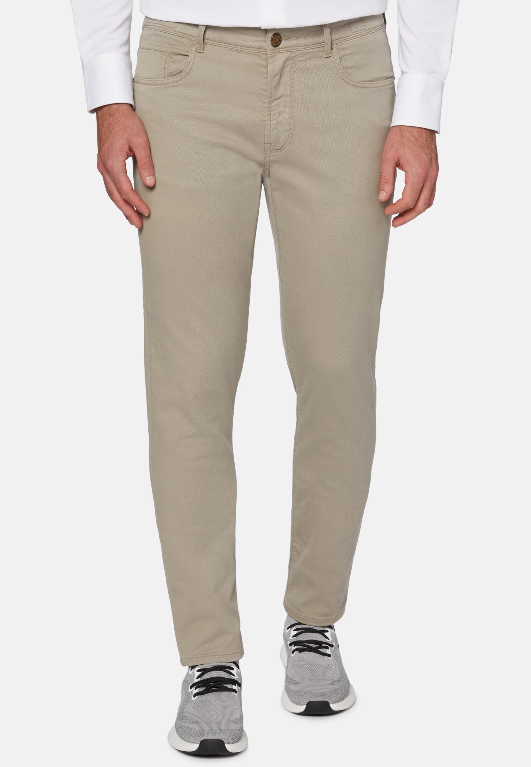 Stretch Cotton Tencel Jeans Beige, Taupe, large image number 0