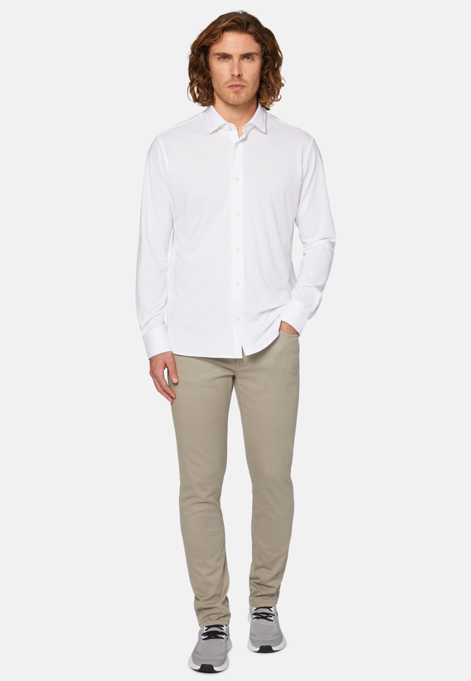 Stretch Cotton Tencel Jeans Beige, Taupe, large image number 1