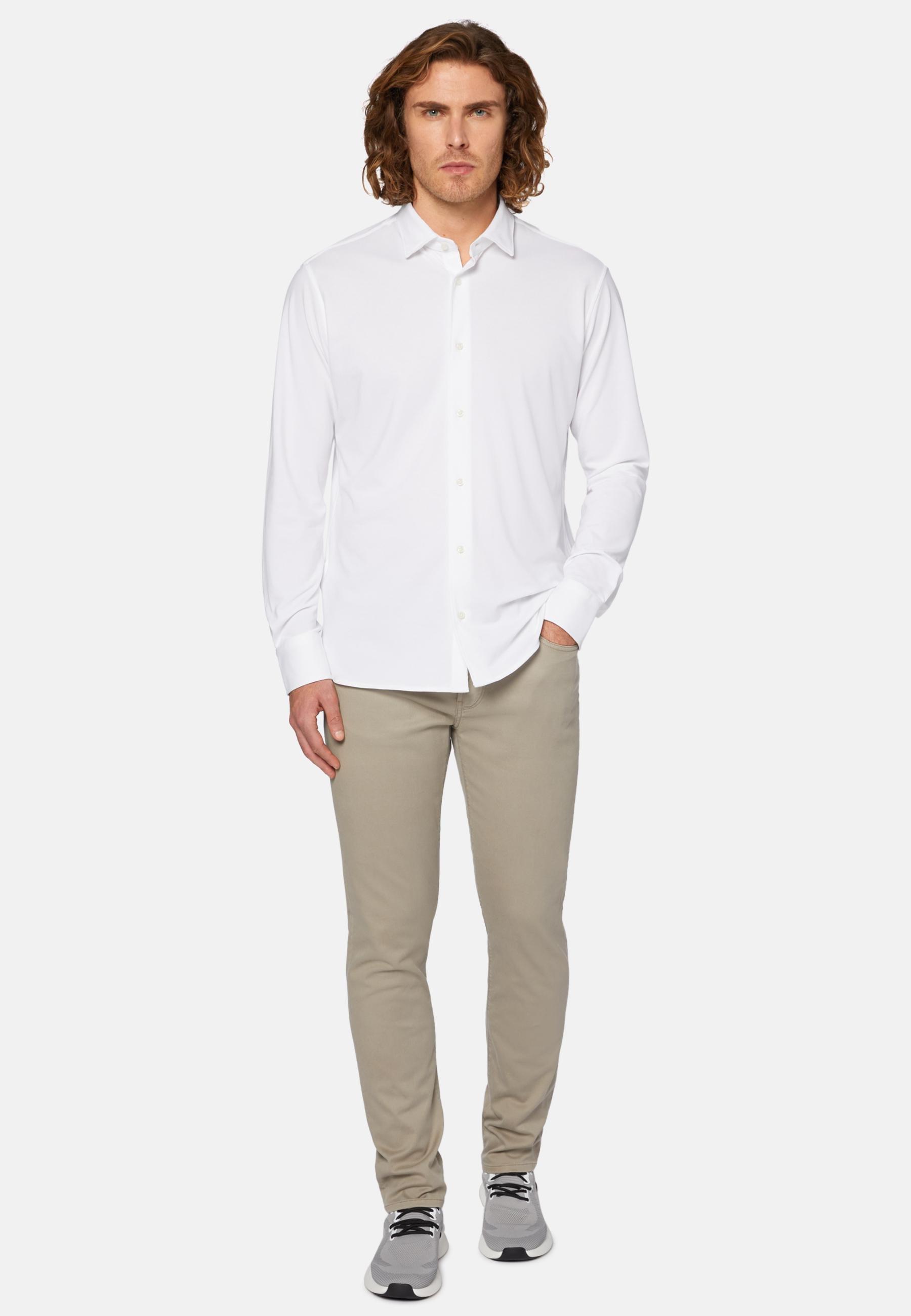 Stretch Cotton Tencel Jeans Beige, Taupe, large image number 1