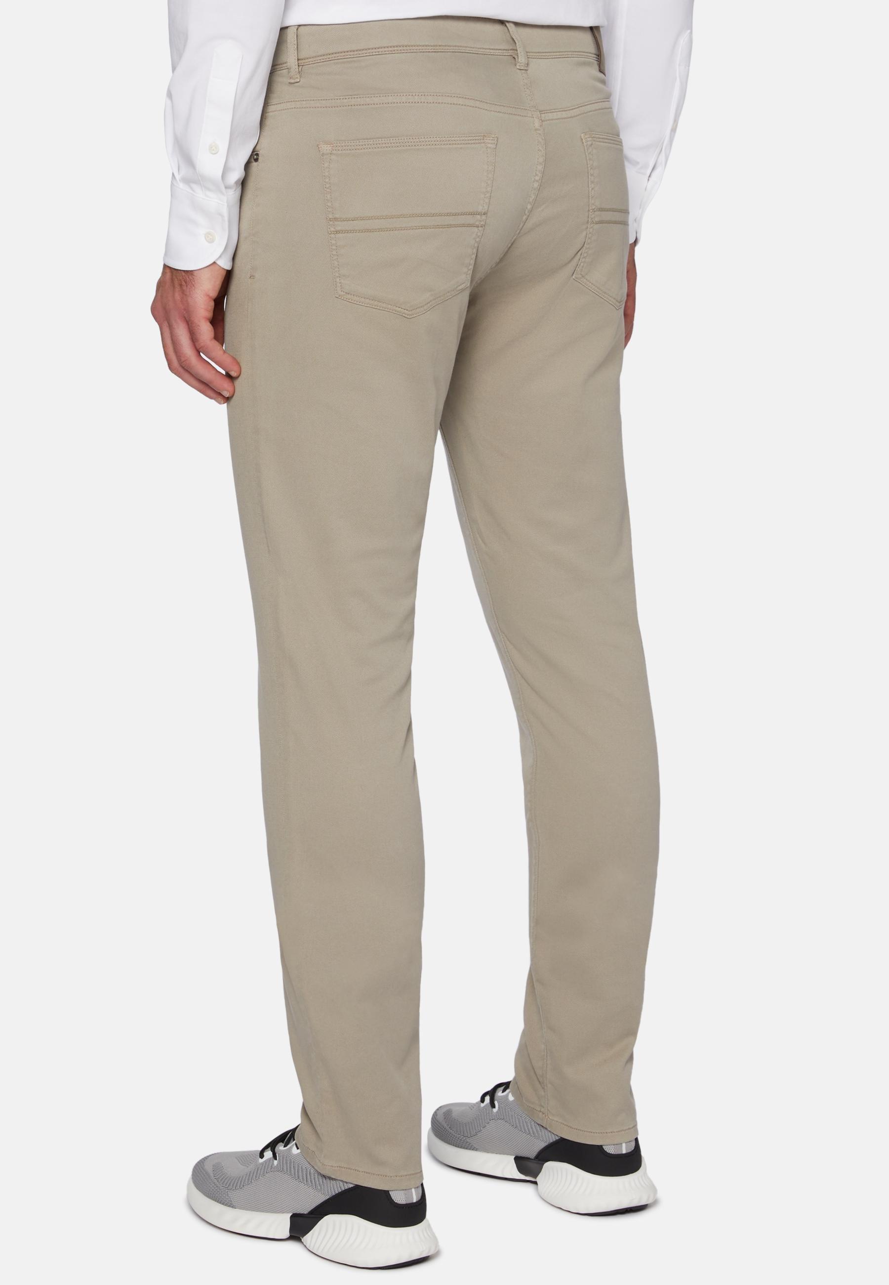 Stretch Cotton Tencel Jeans Beige, , large image number 2