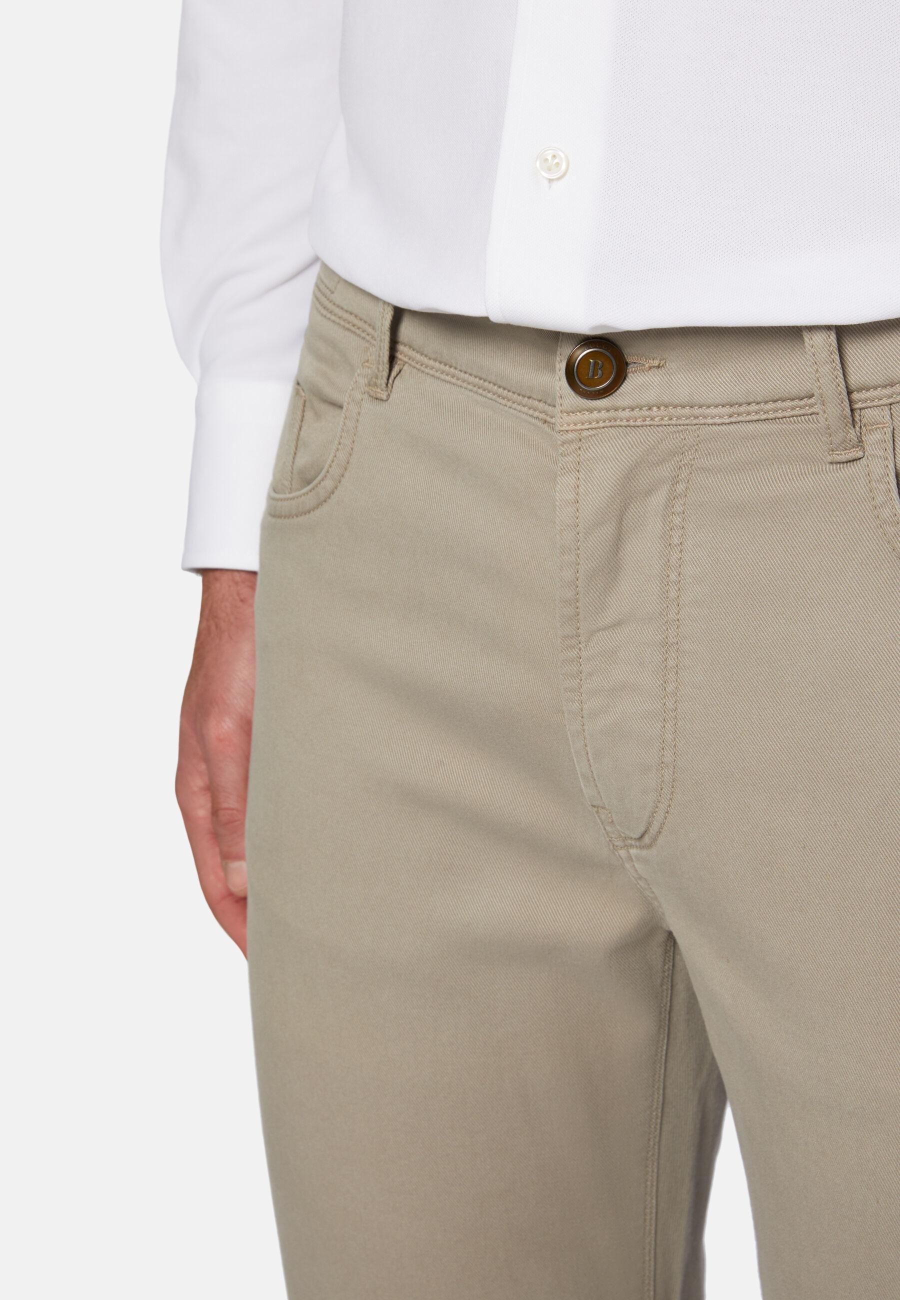 Stretch Cotton Tencel Jeans Beige, Taupe, large image number 3