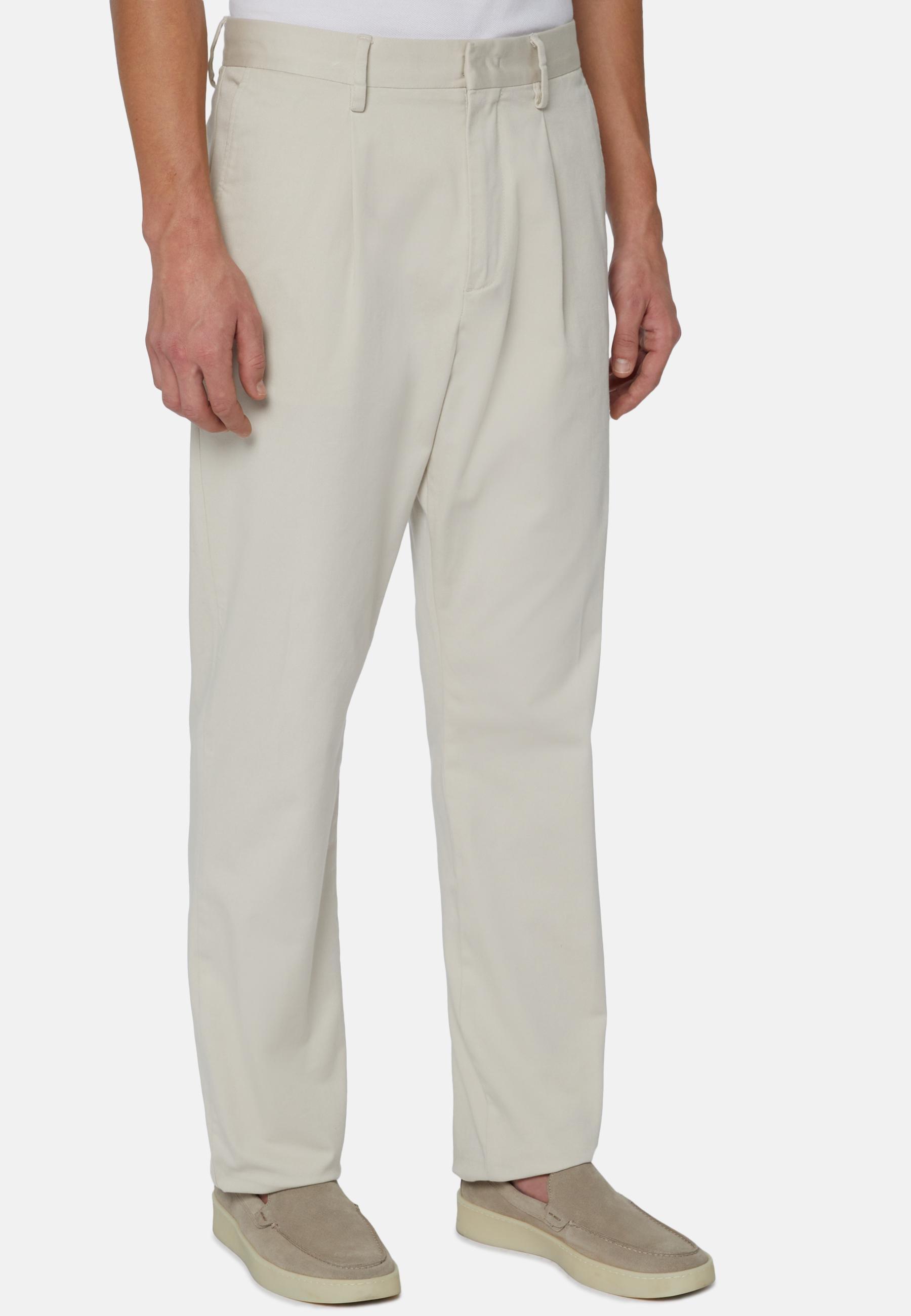 Stretch Cotton Trousers Beige, , large image number 0