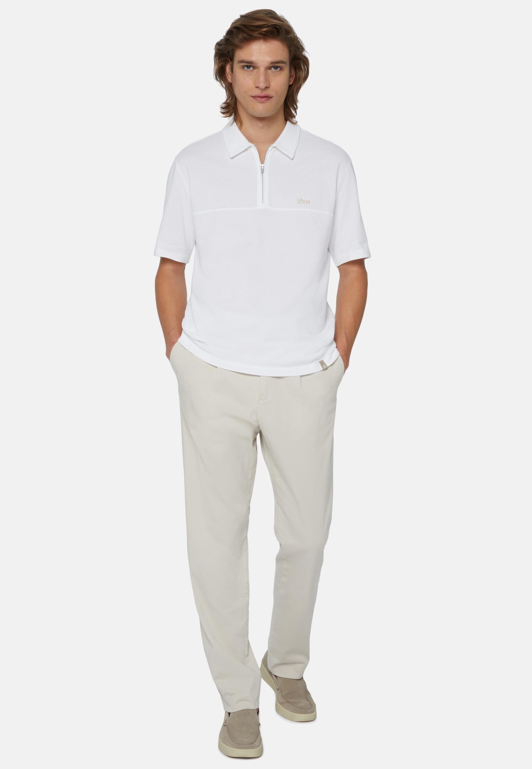 Stretch Cotton Trousers Beige, , large image number 1