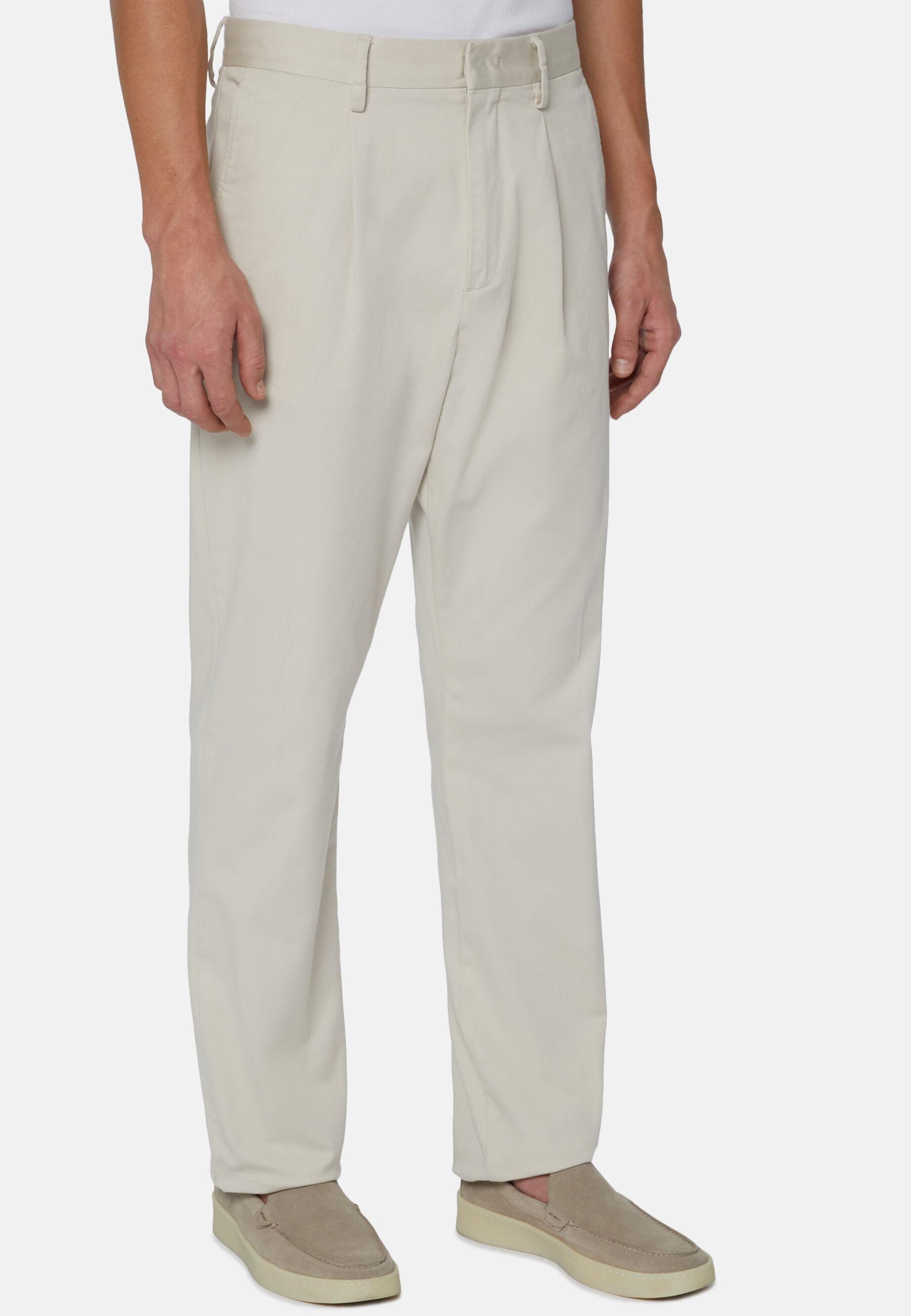 Stretch Cotton Trousers Beige, Sand, medium