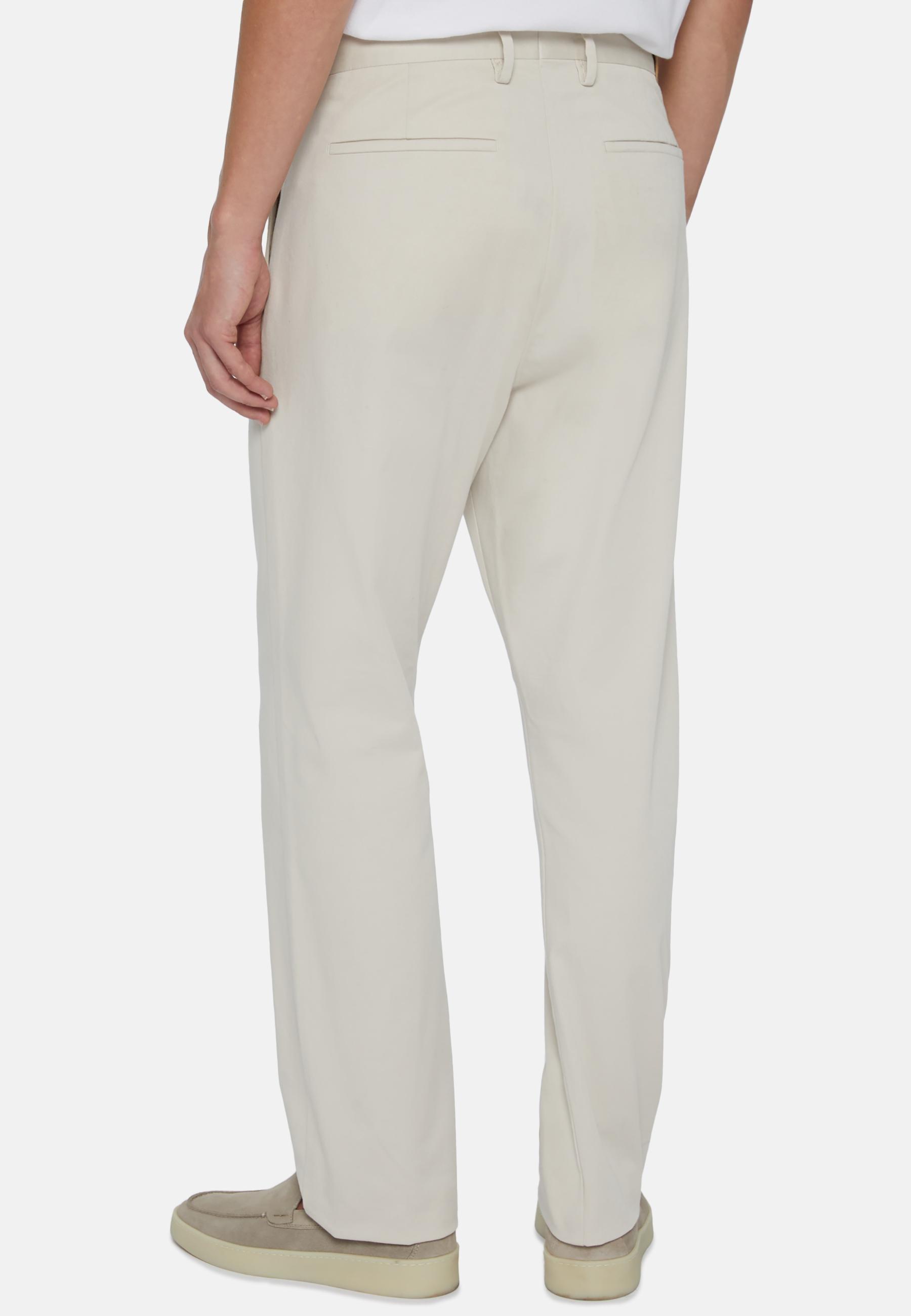 Stretch Cotton Trousers Beige, Sand, large image number 4