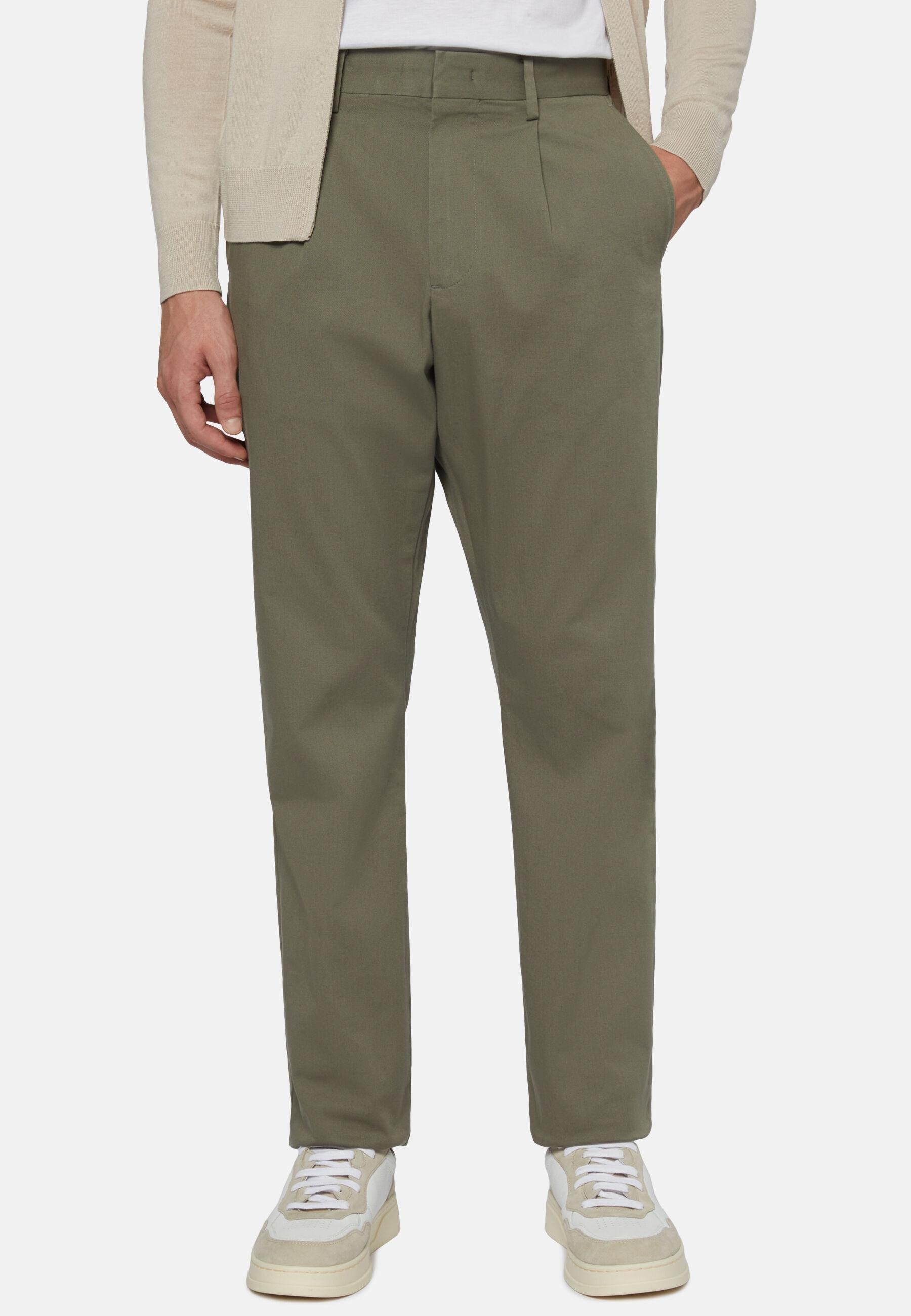 Stretch Cotton Trousers Green, Military Green, medium