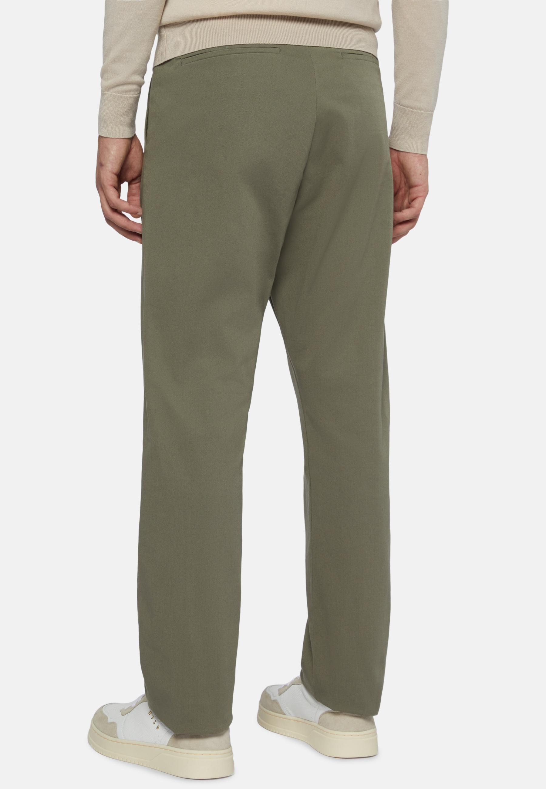 Stretch Cotton Trousers Green, 3901_MILI, large image number 4