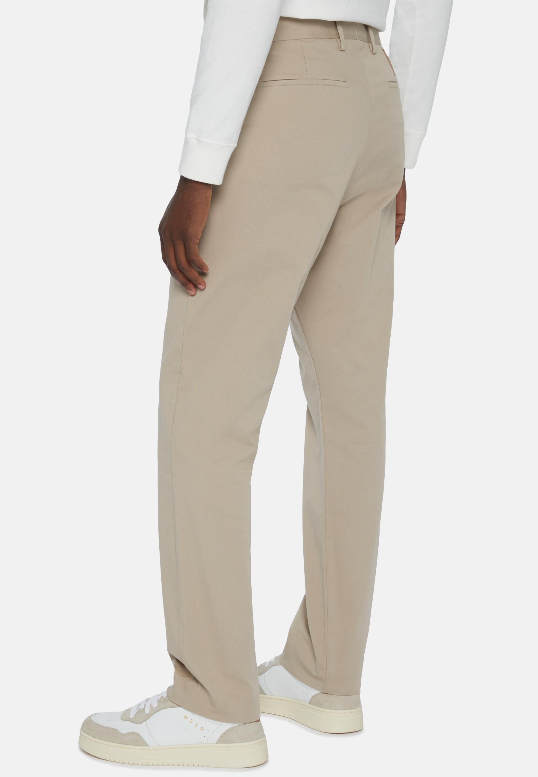 Stretch Cotton Trousers Beige, Beige, large image number 4