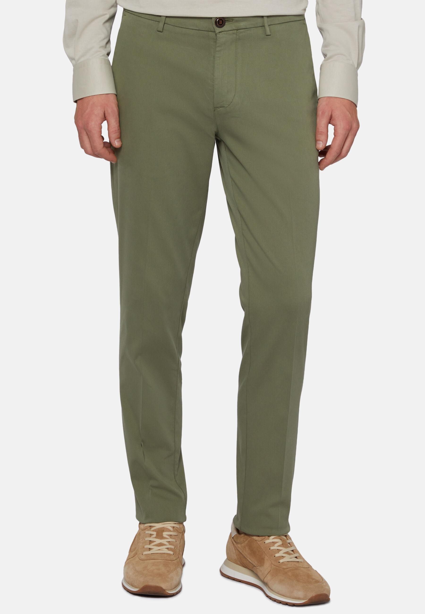 Stretch Cotton Tencel Jeans Green, Military Green, large image number 0