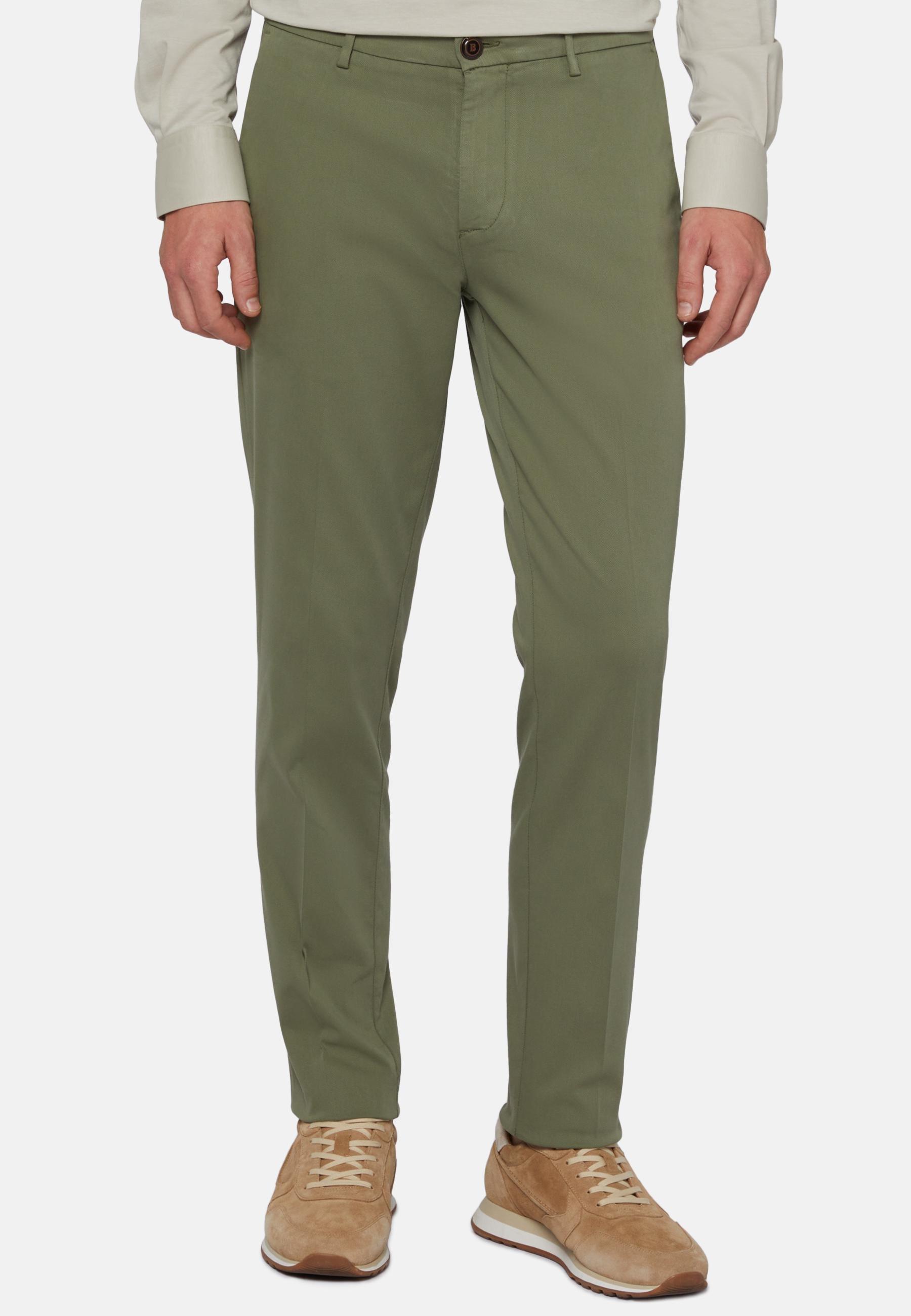 Stretch Cotton Tencel Jeans Green, Military Green, large image number 0