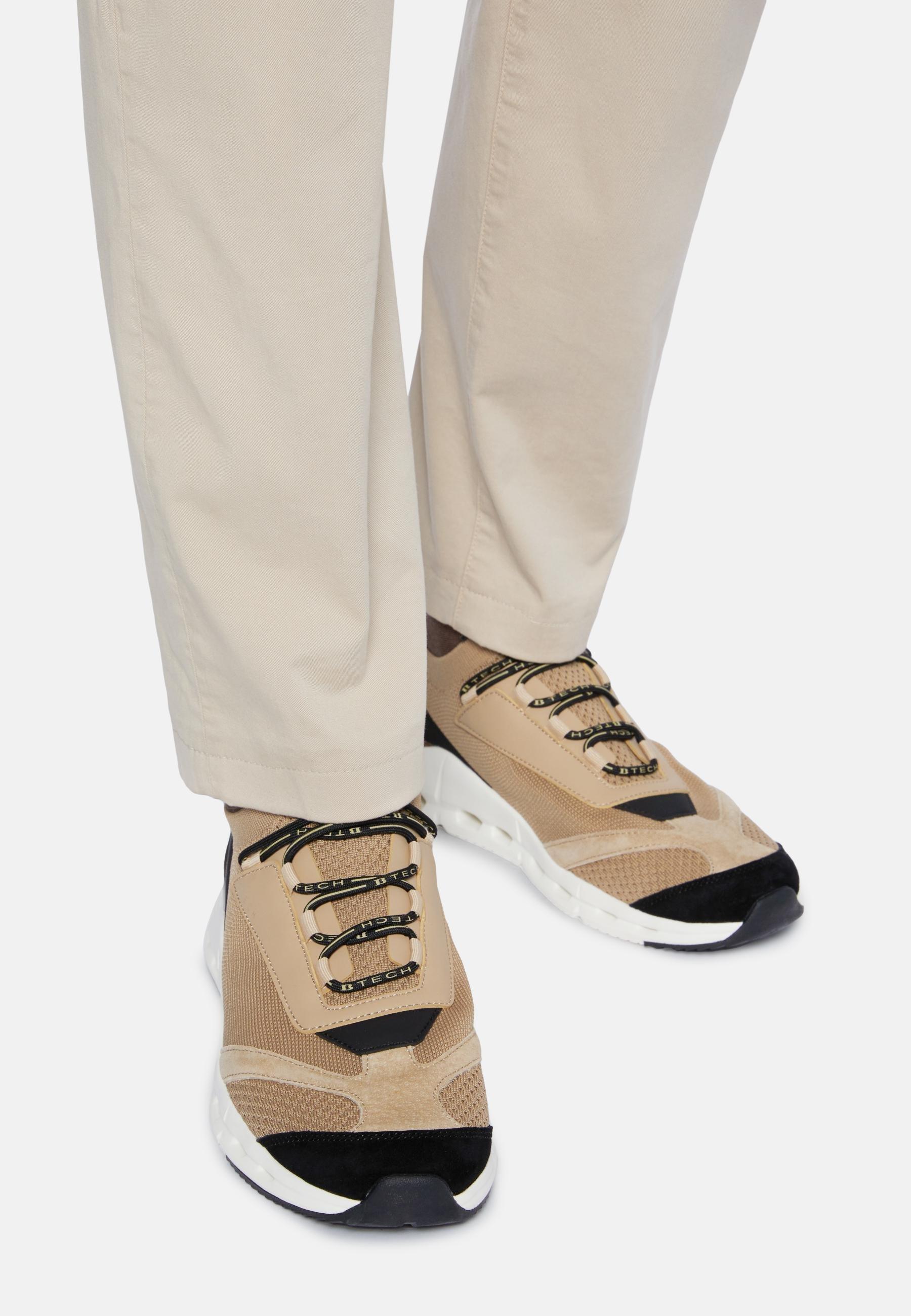 Tech Sneakers In Jersey Beige, Beige, large image number 0