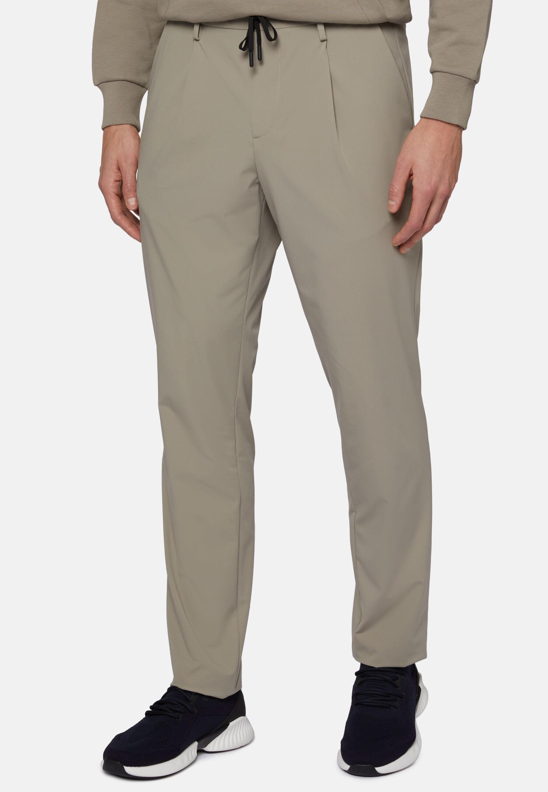 B-Tech Stretch Nylon Trousers Beige, Taupe, large image number 0