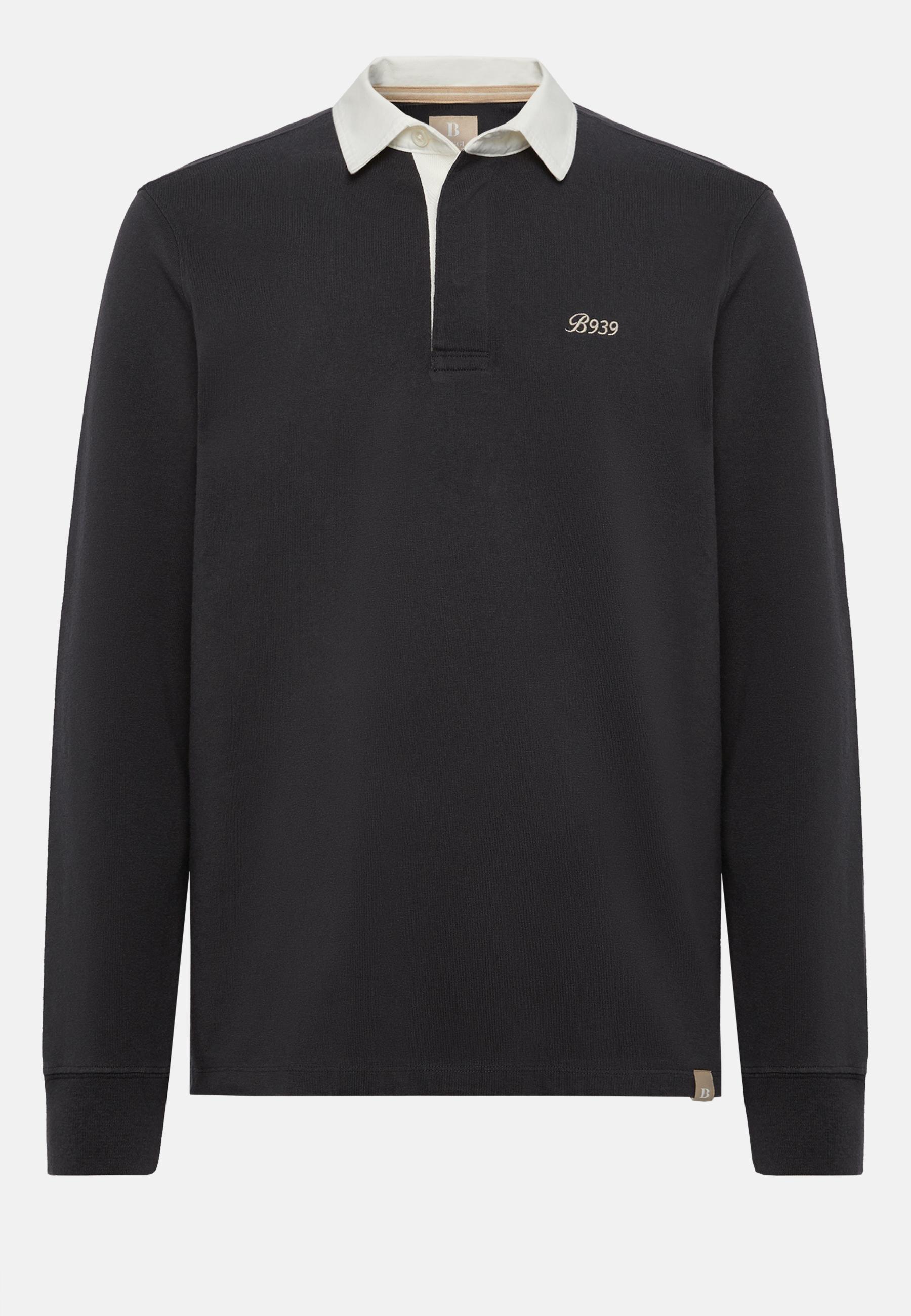 Black Cotton Polo Shirt, , large image number 3
