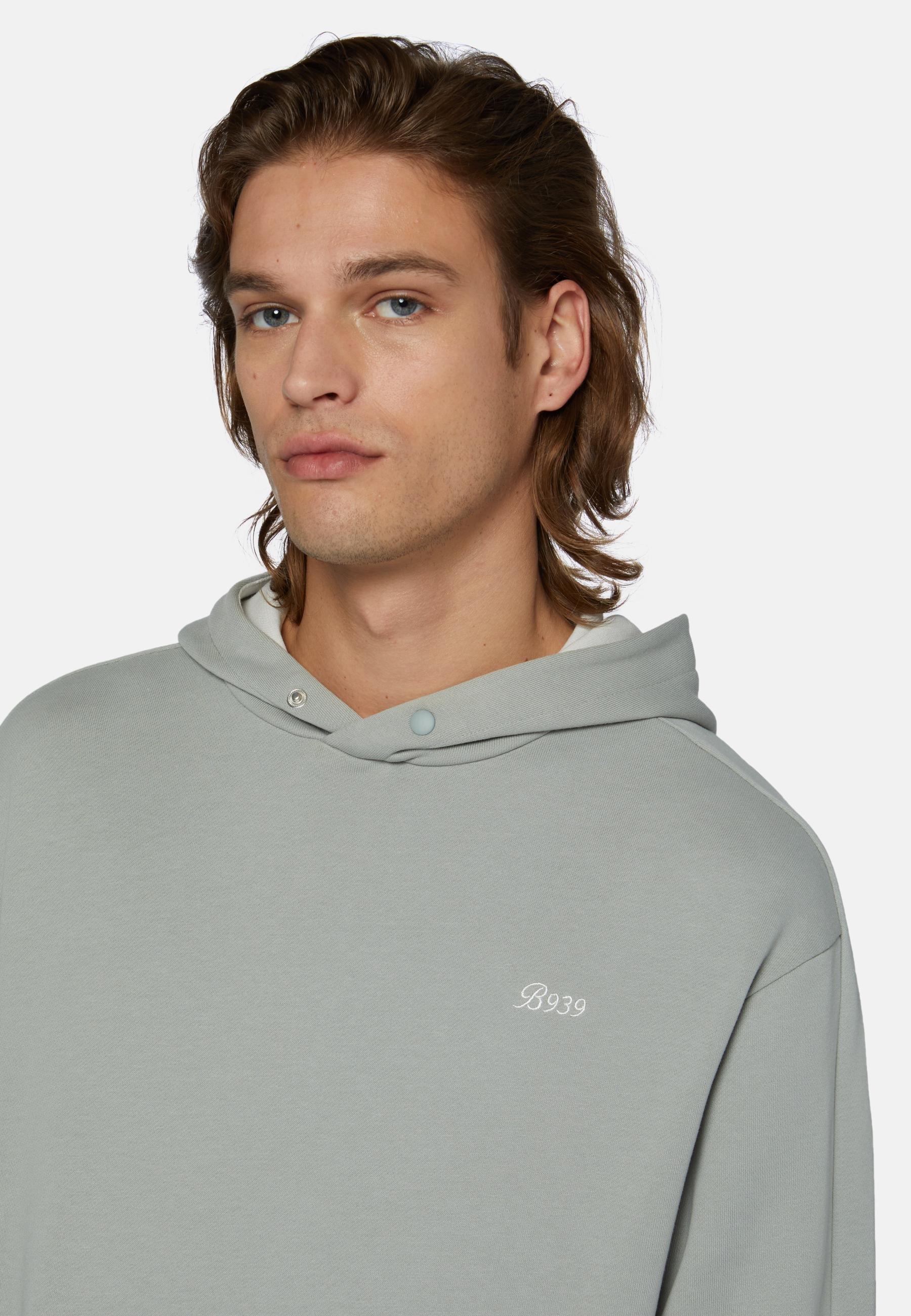 Hooded Sweatshirt In Organic Cotton Blend Green, , large image number 1