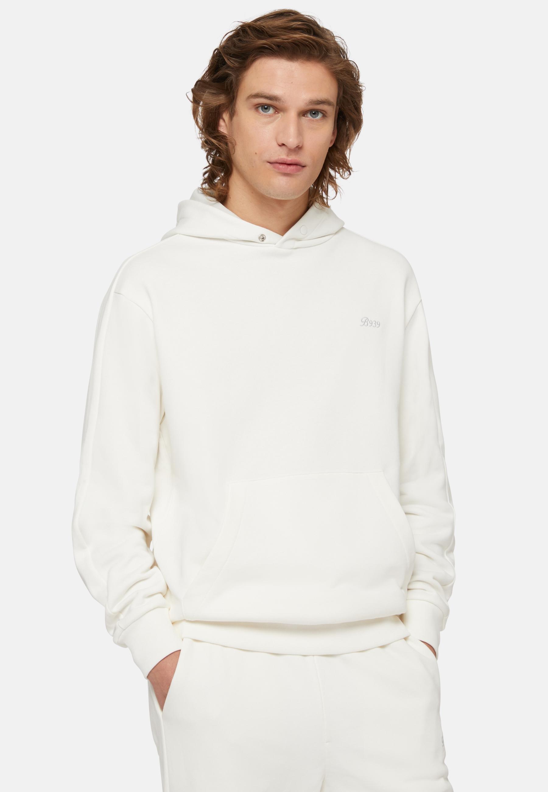Hooded Sweatshirt In Organic Cotton Blend White, , large image number 0