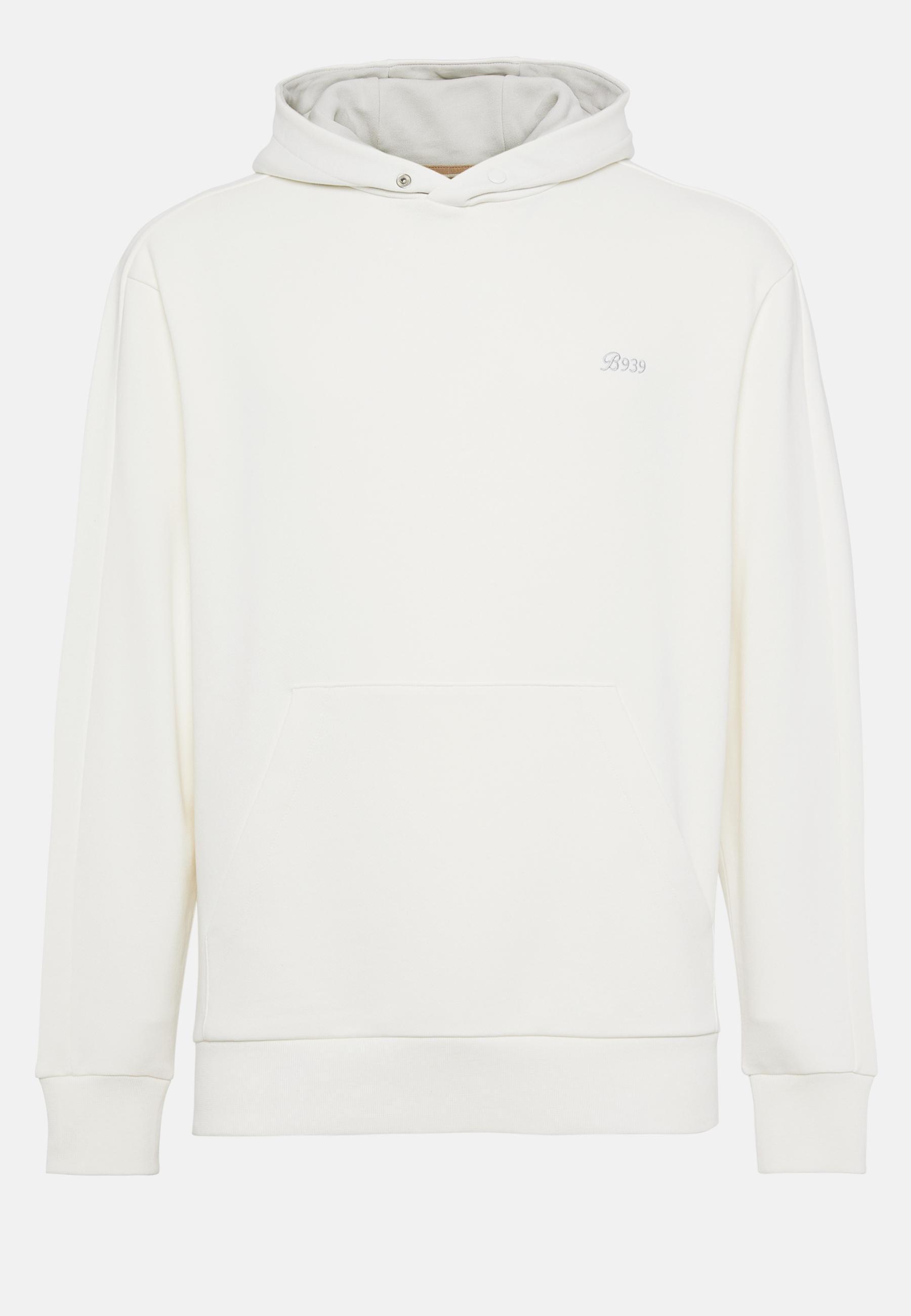 Hooded Sweatshirt In Organic Cotton Blend White, , large image number 3