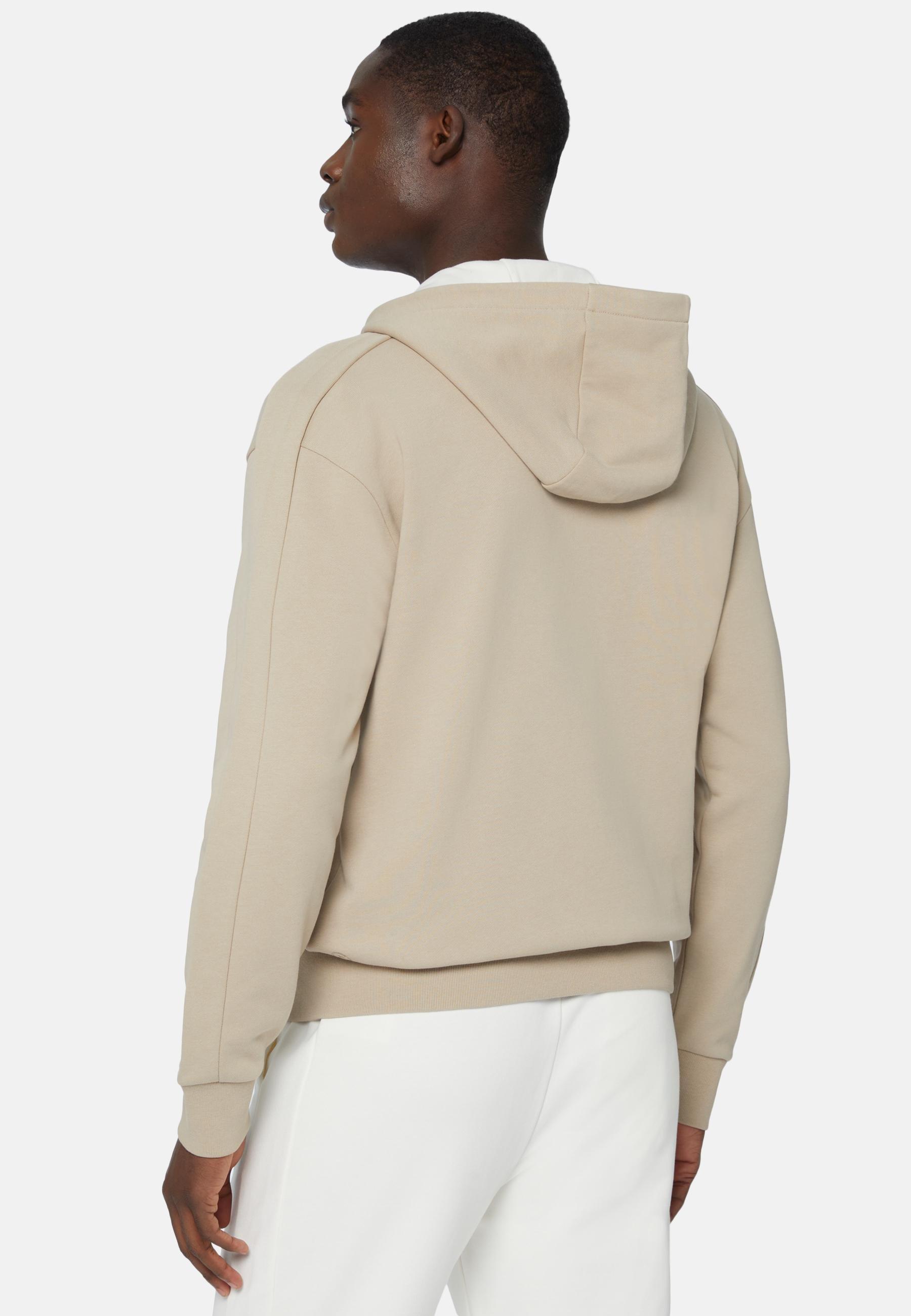 Full Zip Sweatshirt In Organic Cotton Blend Beige, 3901_BEIG, large image number 2