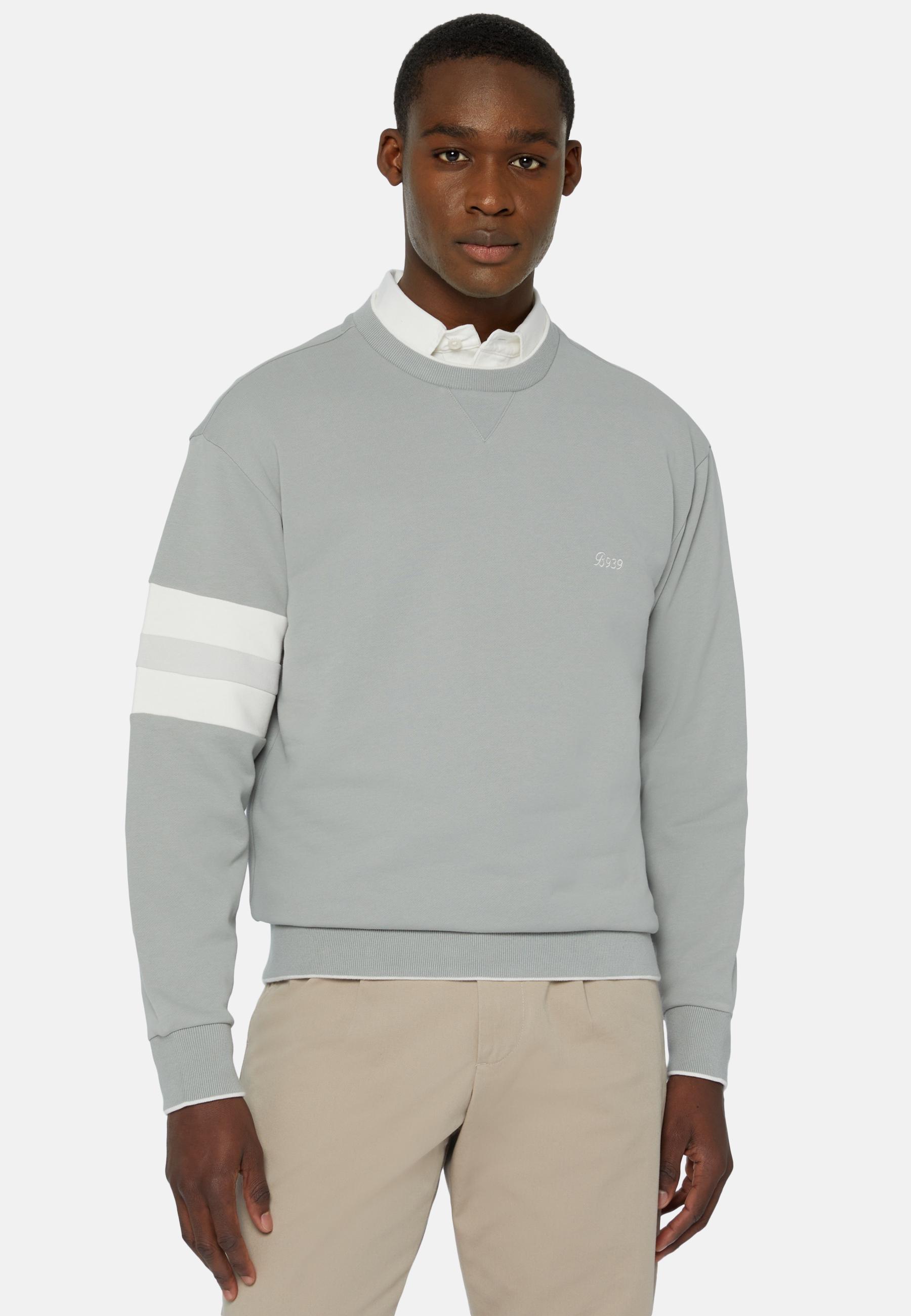 Crew Neck Sweatshirt In Organic Cotton Blend Green, , large image number 0