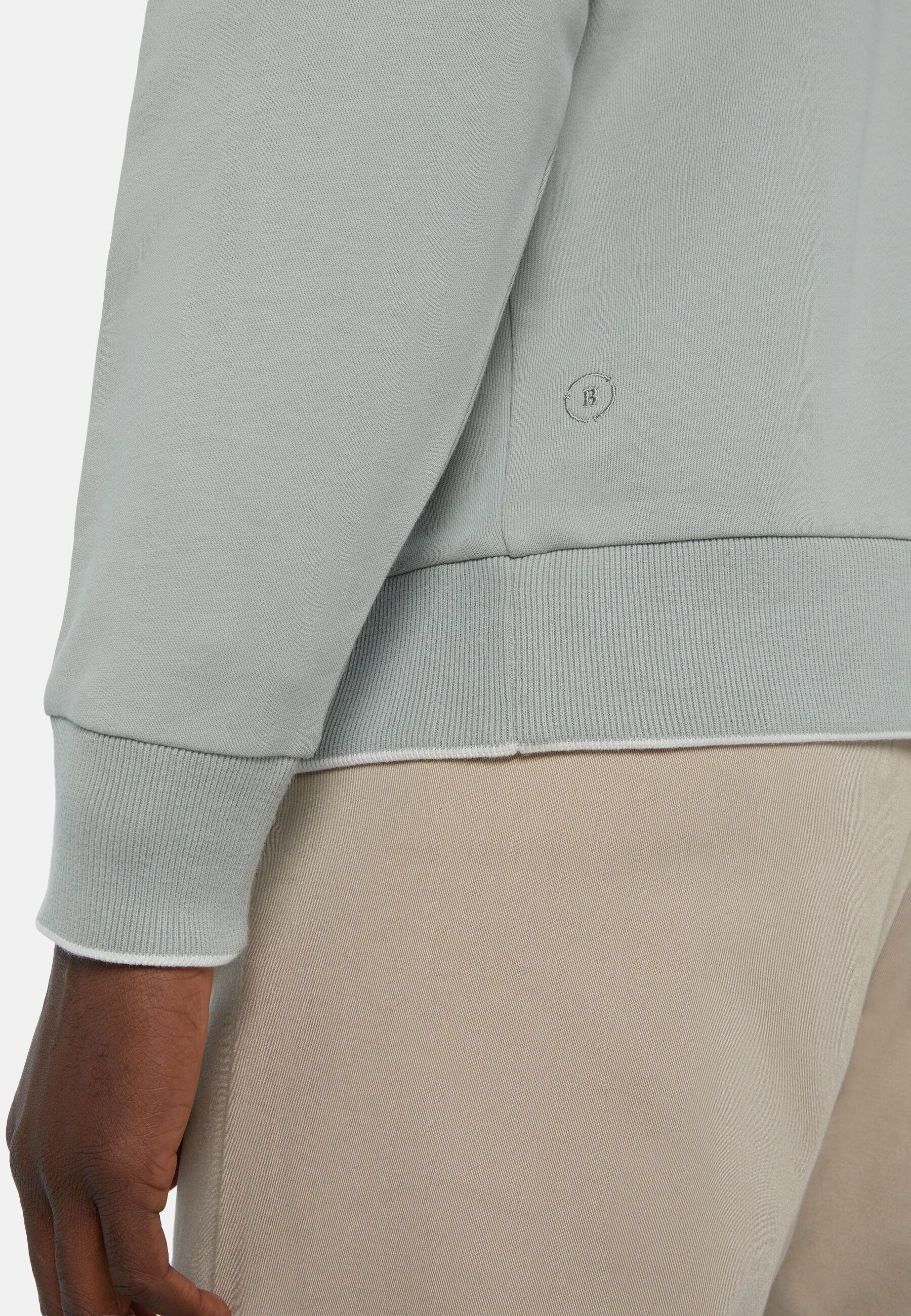 Crew Neck Sweatshirt In Organic Cotton Blend Green, 3901_GREE, large image number 2