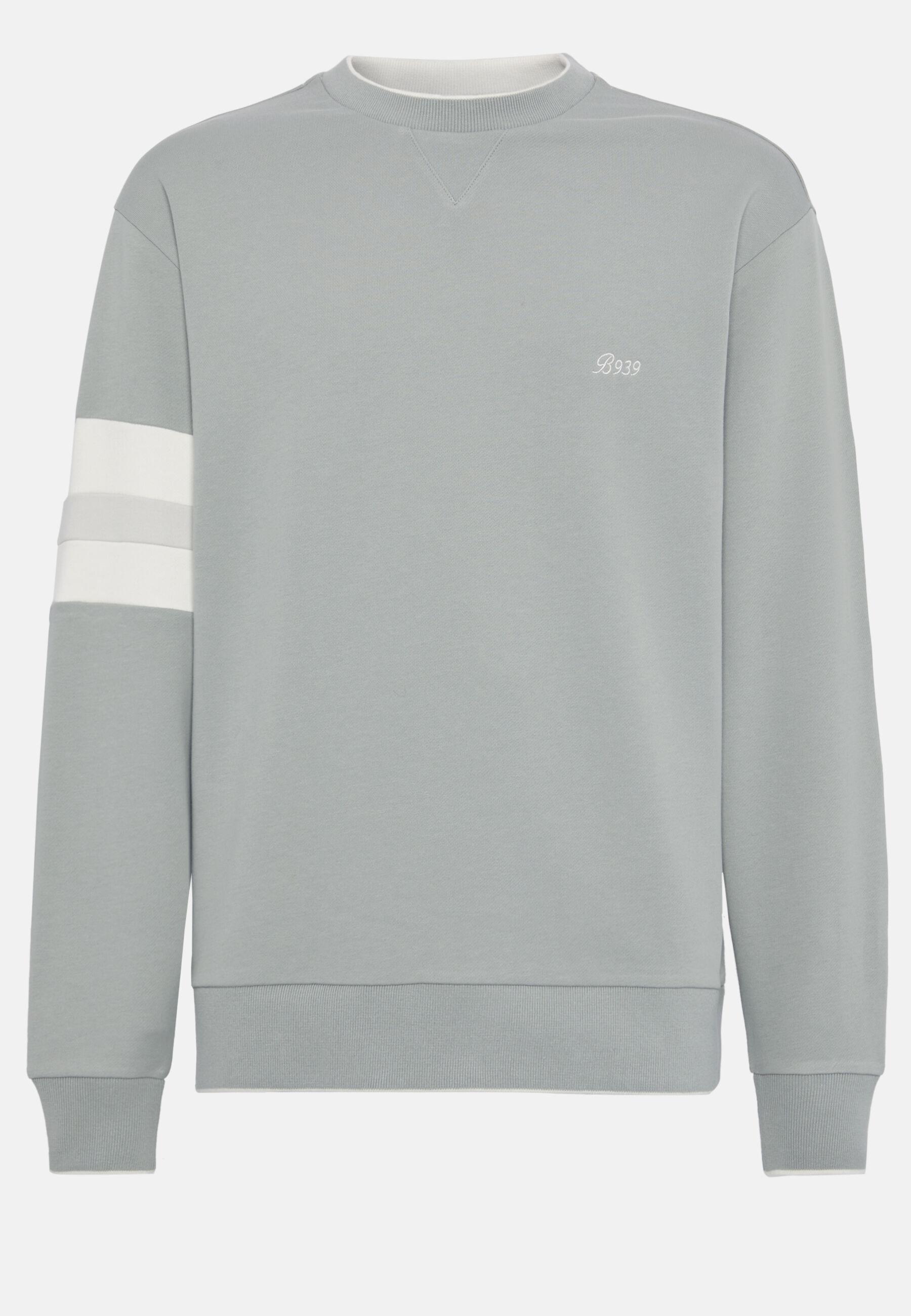 Crew Neck Sweatshirt in Organic Cotton Blend, Green, Green, large image number 6