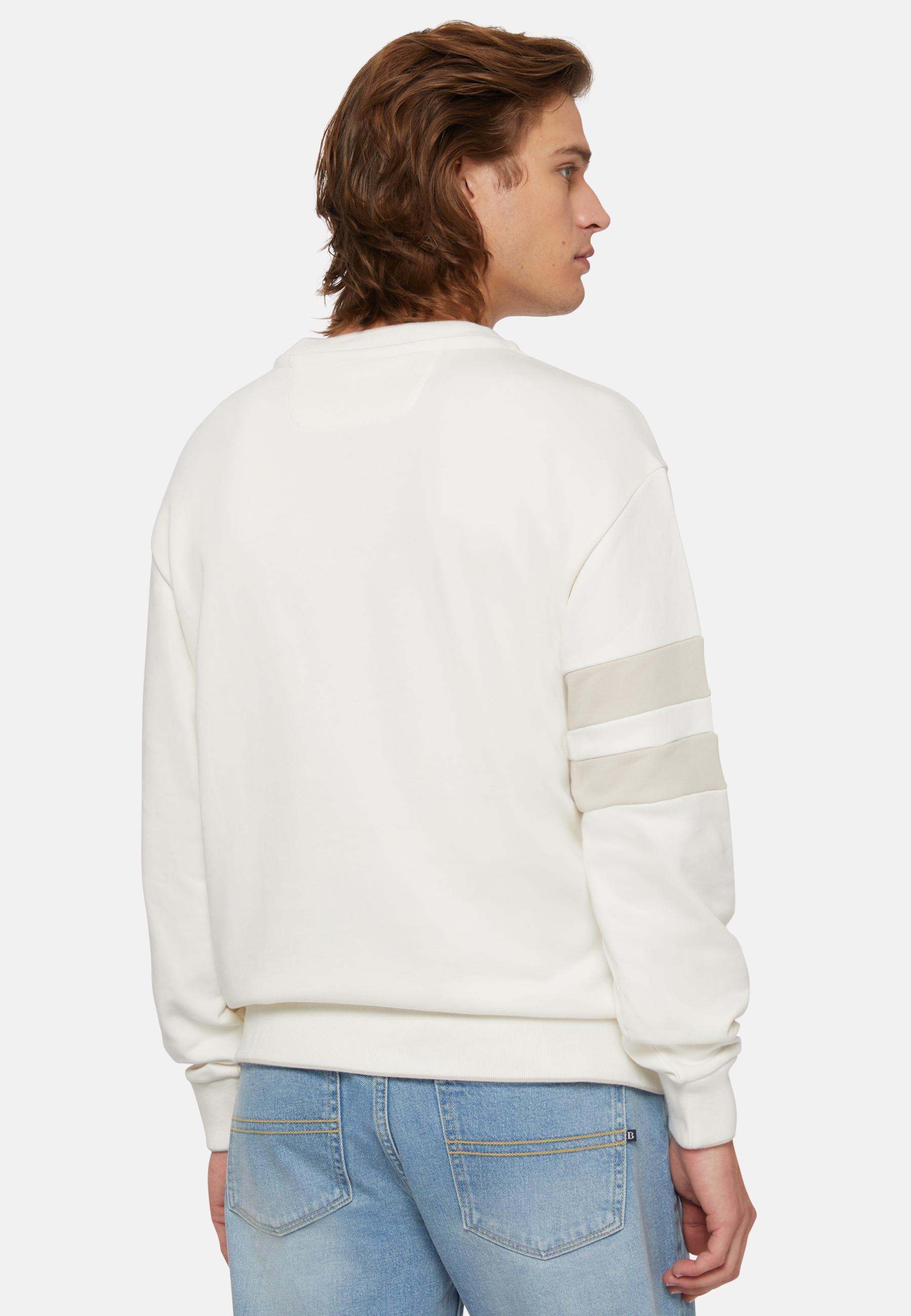 Crew Neck Sweatshirt In Organic Cotton Blend White, White, large image number 2
