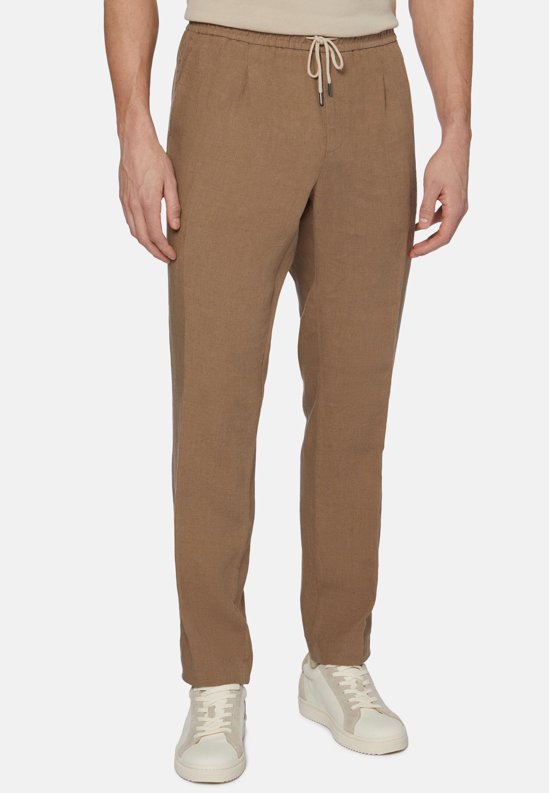 City Linen Trousers Brown, Taupe, large image number 0