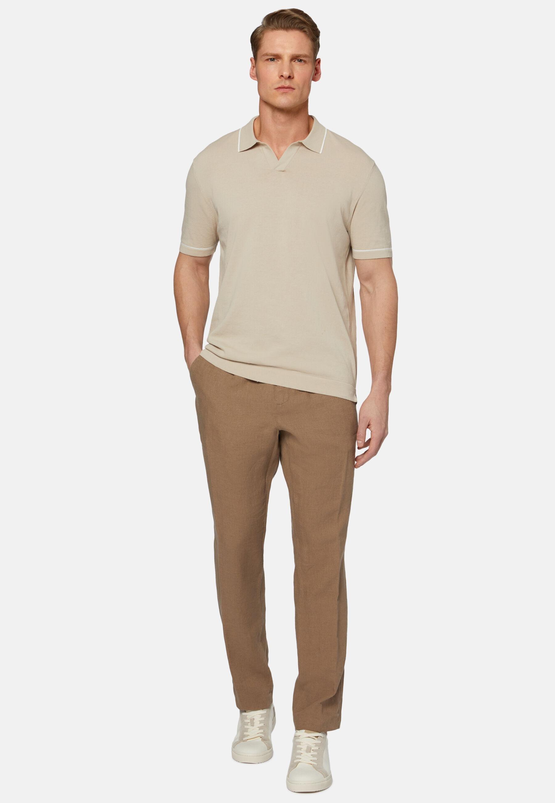 City Linen Trousers Brown, Taupe, large image number 1